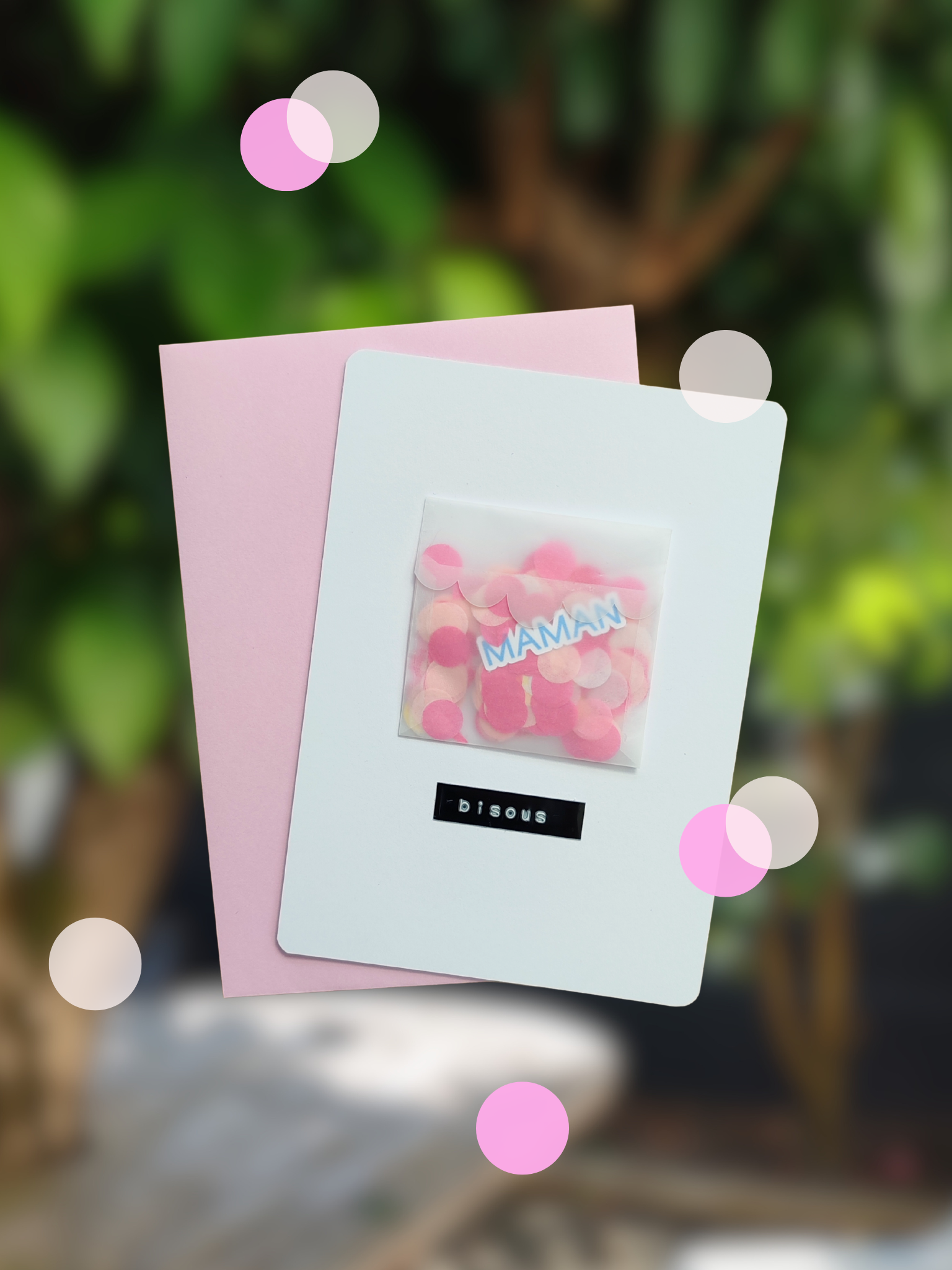 Carte A6 - Maman x confettis