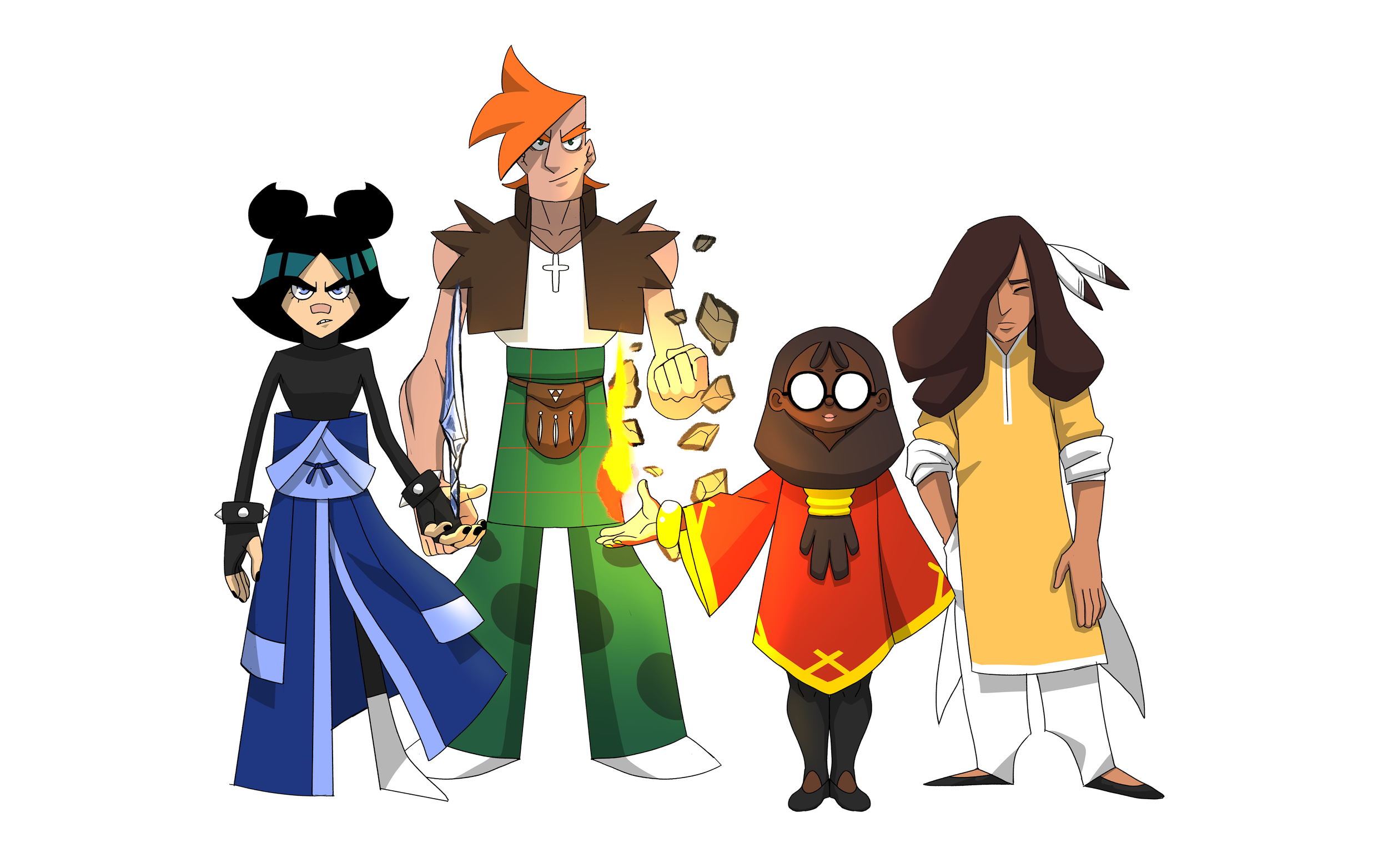 Elements, Nature's Defenders (Water: Keiko "K", Earth: Jack, Fire: Benita, Air: Cloud)