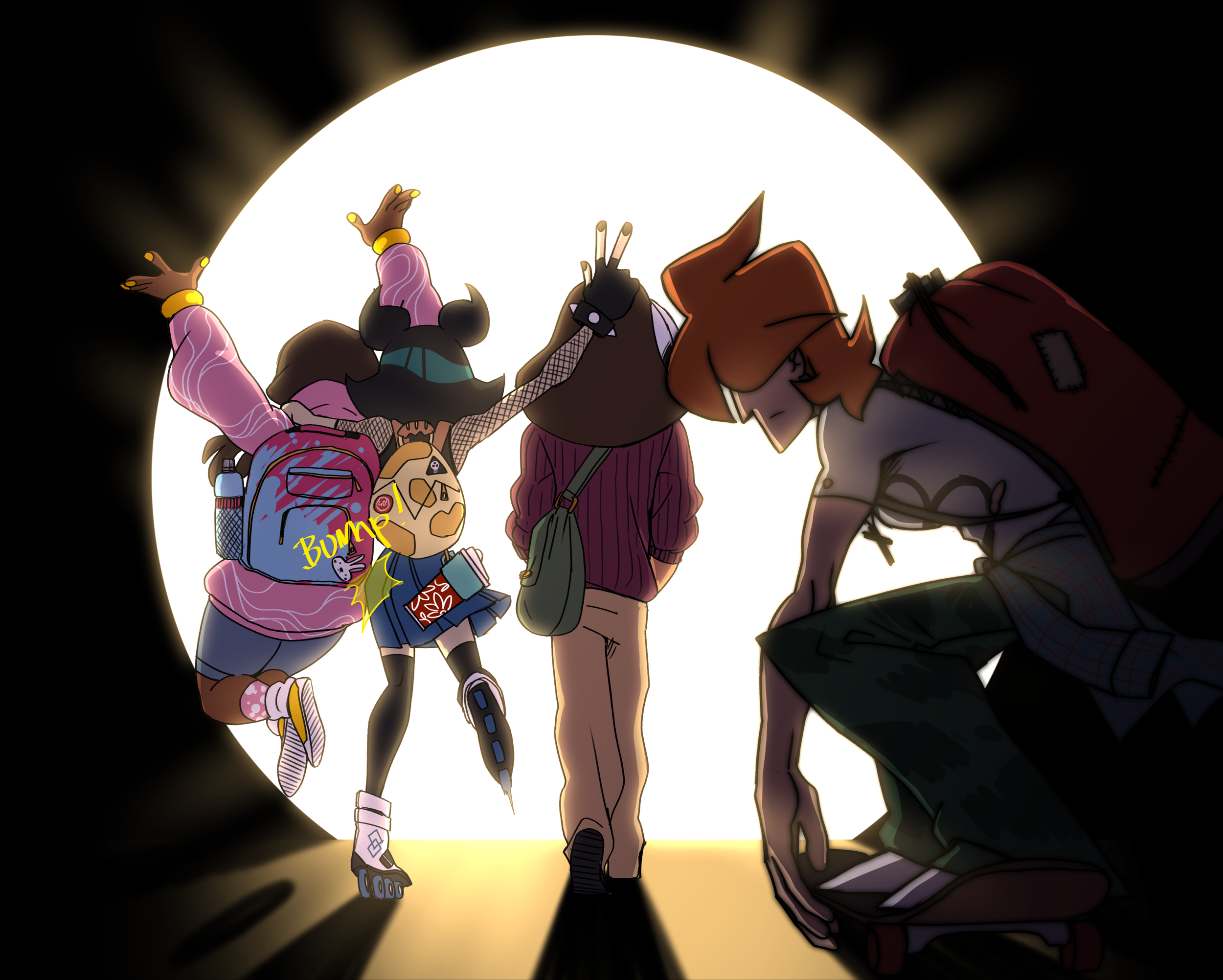 The Elements on the way to their first day of highschool.