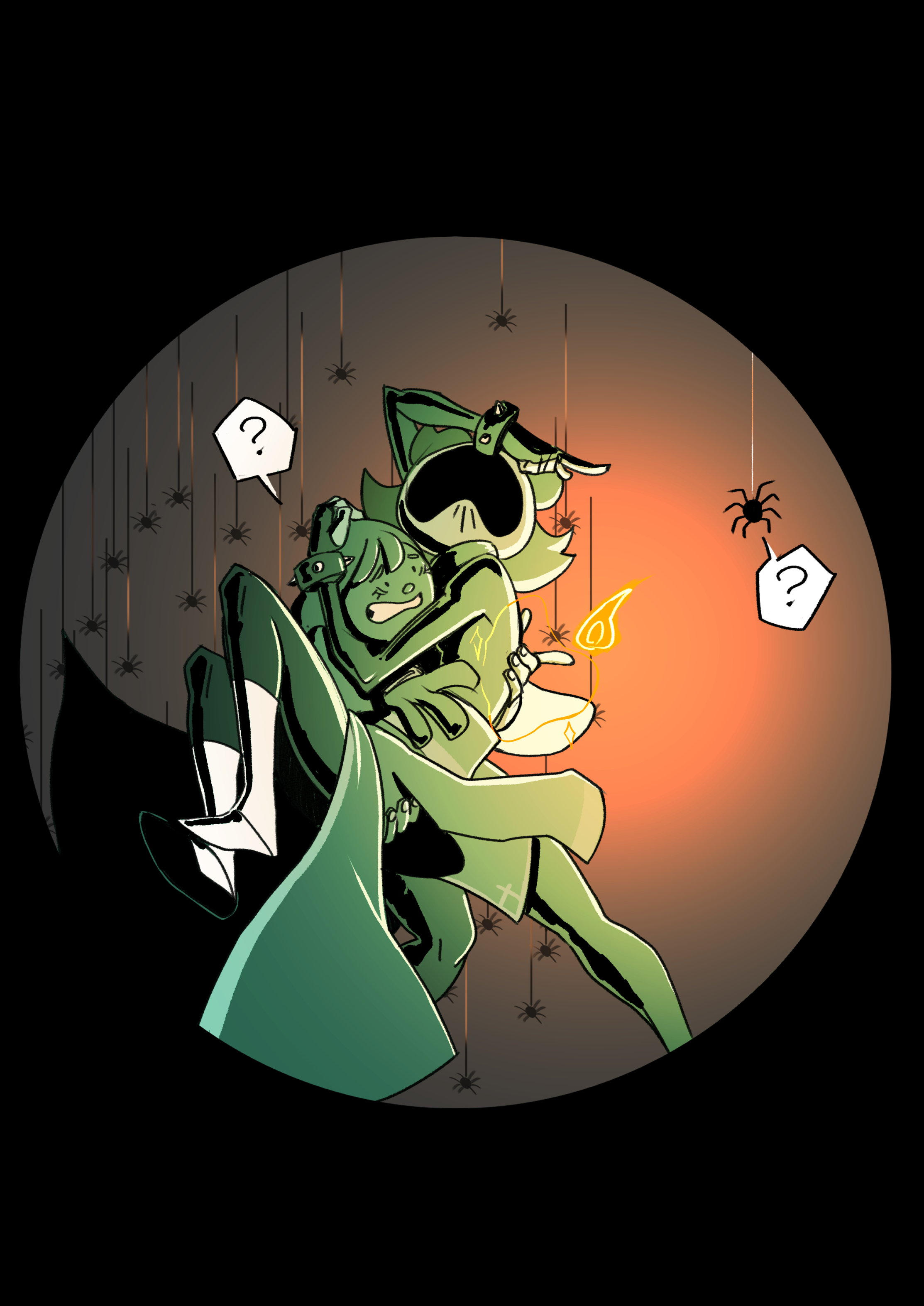 Homage to Scooby-Doo. Also, K is scared of Spiders.