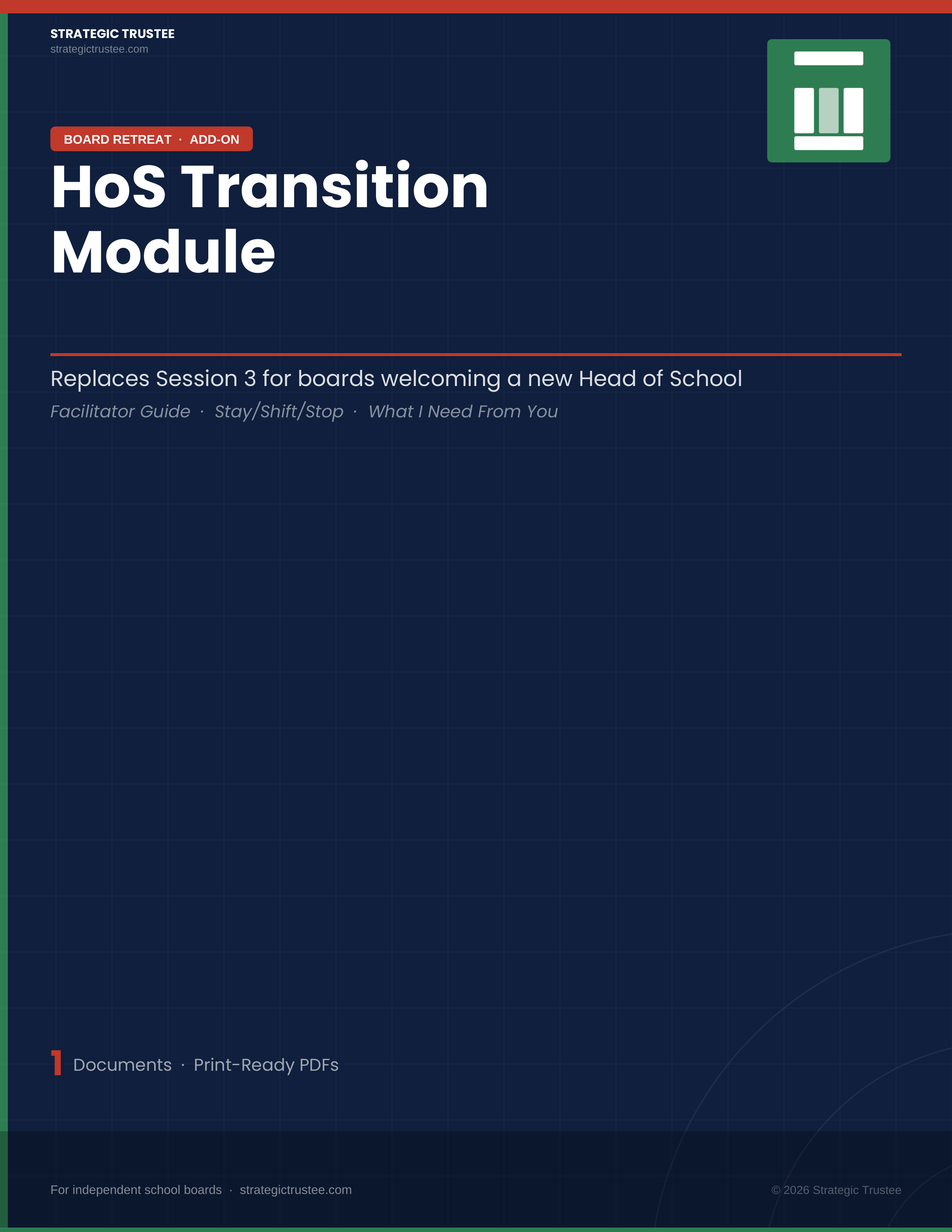 The Head of School Transition Module Add-On for The Board Retreat Kit