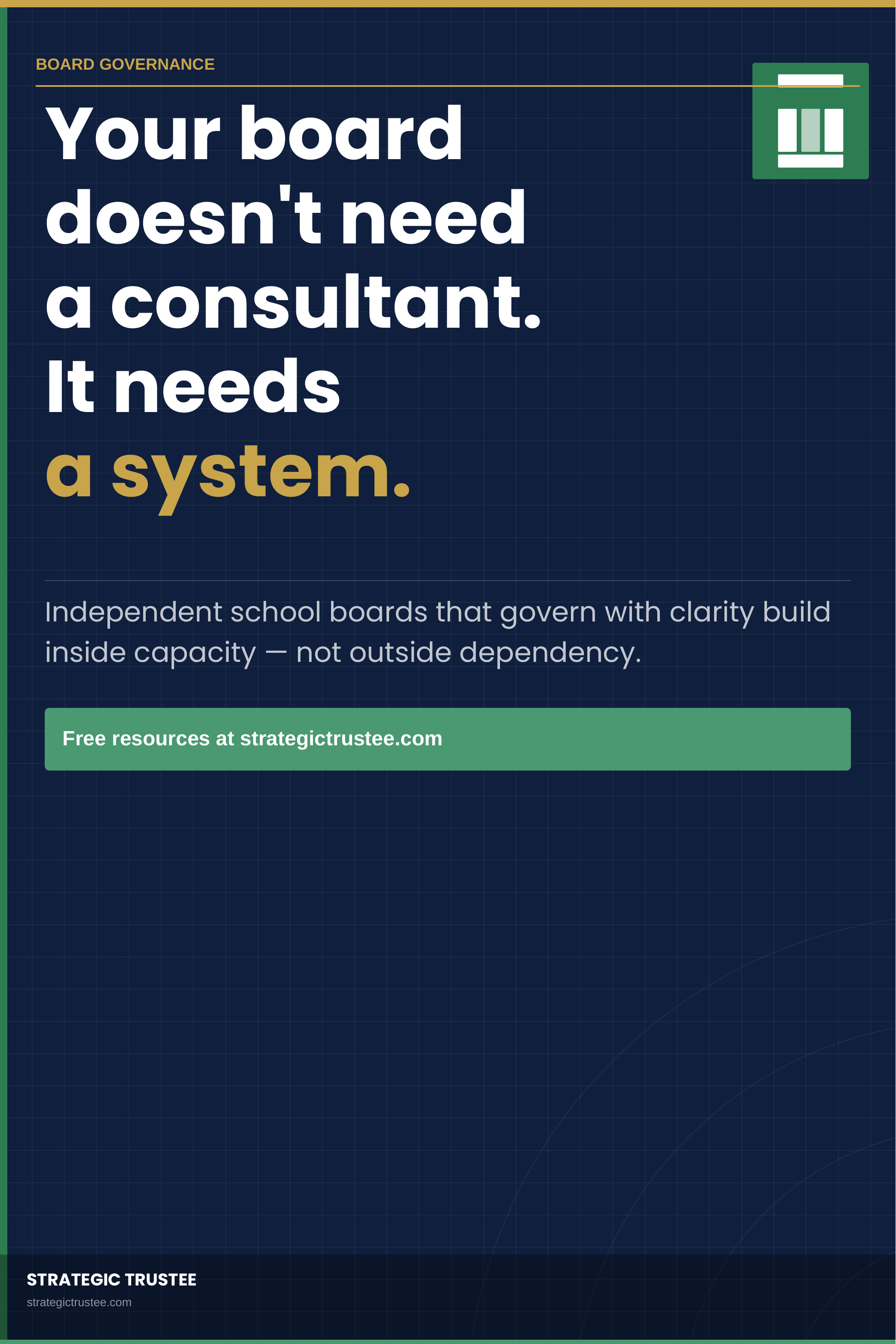 Your board doesn't need a consultant. It needs a system.