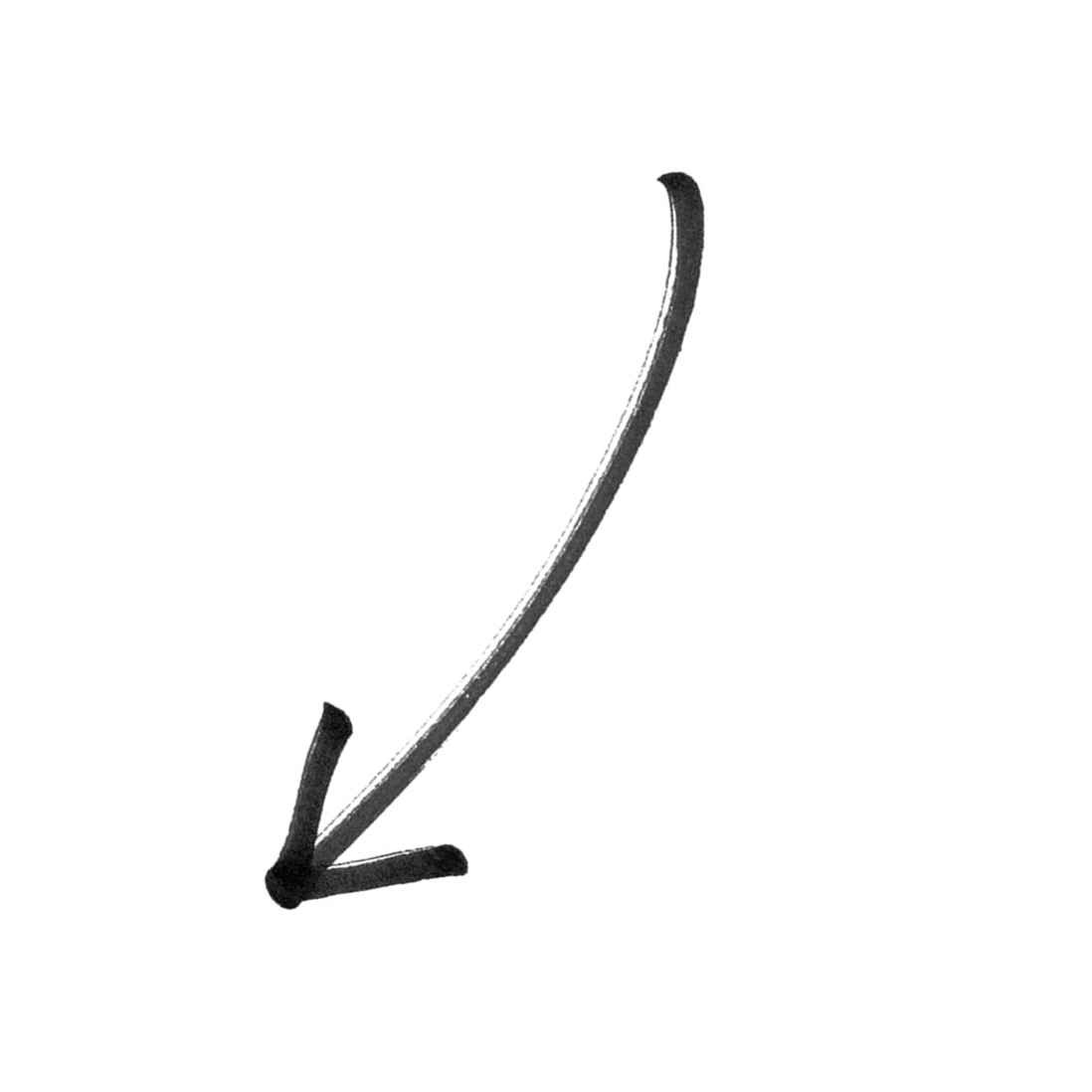 Ein graphischer Pfeil zeigt nach oben, von der unteren linken Ecke zu einer horizontalen Linie, die eine Schräge in einem Diagramm darstellt.