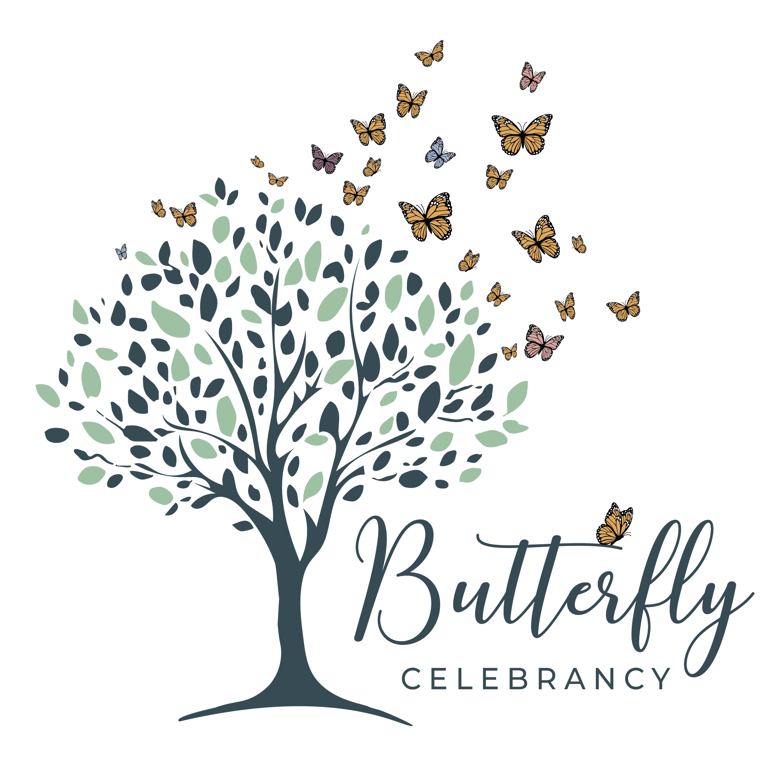 A decorative sign featuring a silhouette of a wine glass with leaves and butterflies, with the words 'You Are Beautiful' and 'Celebration' written on it.