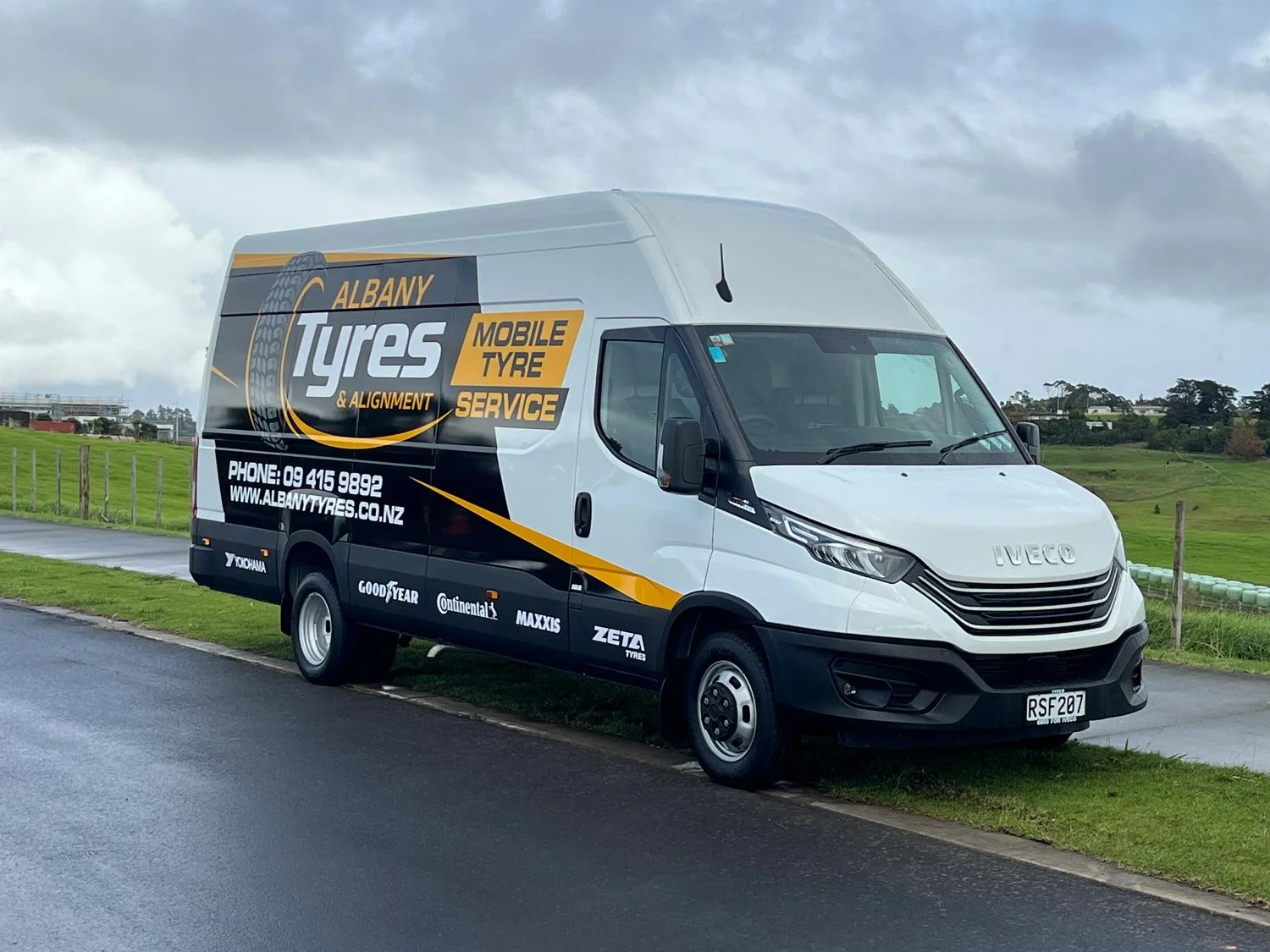 Albany Tyres mobile van signwriting