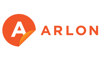 ARLON logo with a stylized letter 'A' inside an orange circle
