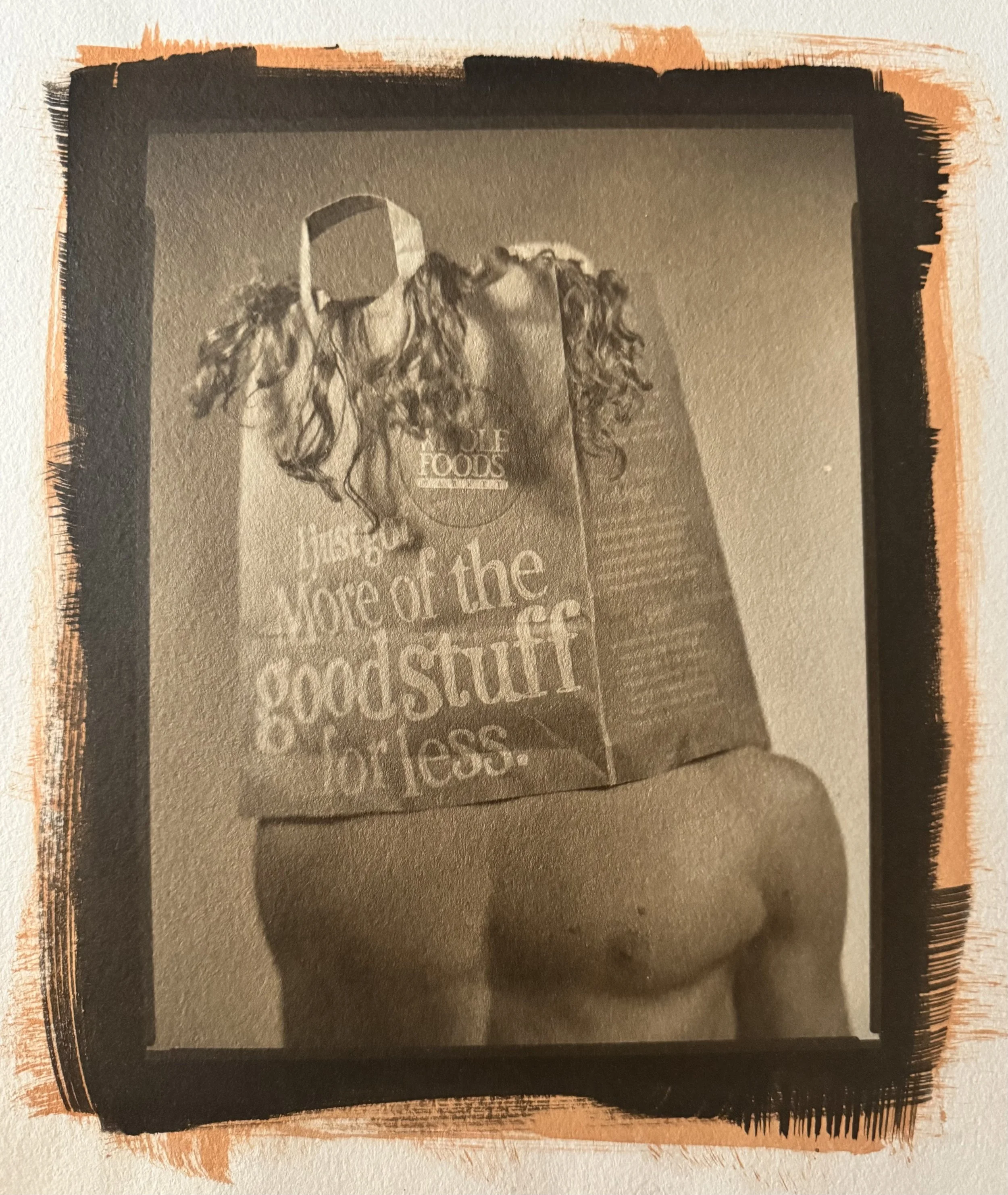 More of the Good Stuff for Less | 
6.5x8.5 inches | two color gum bichromate over palladium | Edition 1 of 1 | $1000