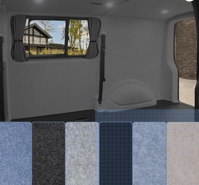 Tuda Carpets | 4 Way Stretch Van Lining Carpet | 6 Colours/Various Lengths - 2m W x 20m L (6ft6" x 65ft7") Silver Grey
