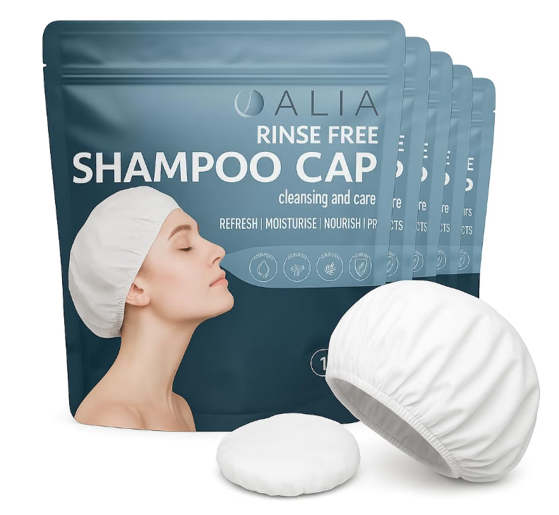 5 x ALIA No-Rinse Shampoo Caps | Waterless Hair Wash | Microwavable | | Quick, Easy Hair Care | For Elderly & Disabled Users, Festivals and Camping,