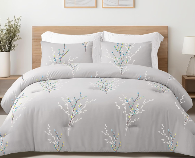 Exclusivo Mezcla 7.5 Tog Floral Double Coverless Duvet Set, 3 Pieces | 200x200 cm Lightweight Quilt, 2 Pillowcases 50x75 cm, Soft Microfiber Bed Cover...