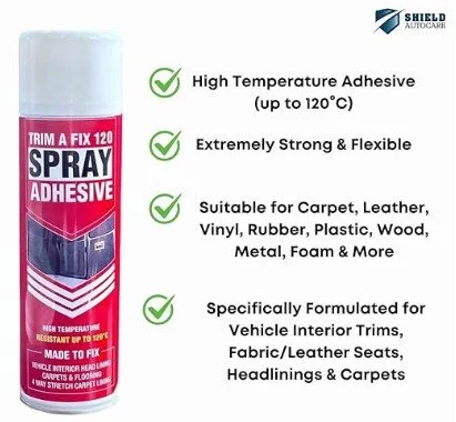 Trim A Fix 120-500ml High Temperature Adhesive Spray Carpet Glue For Cars Van Campervan Motorhome Lining & Upholstery (3).