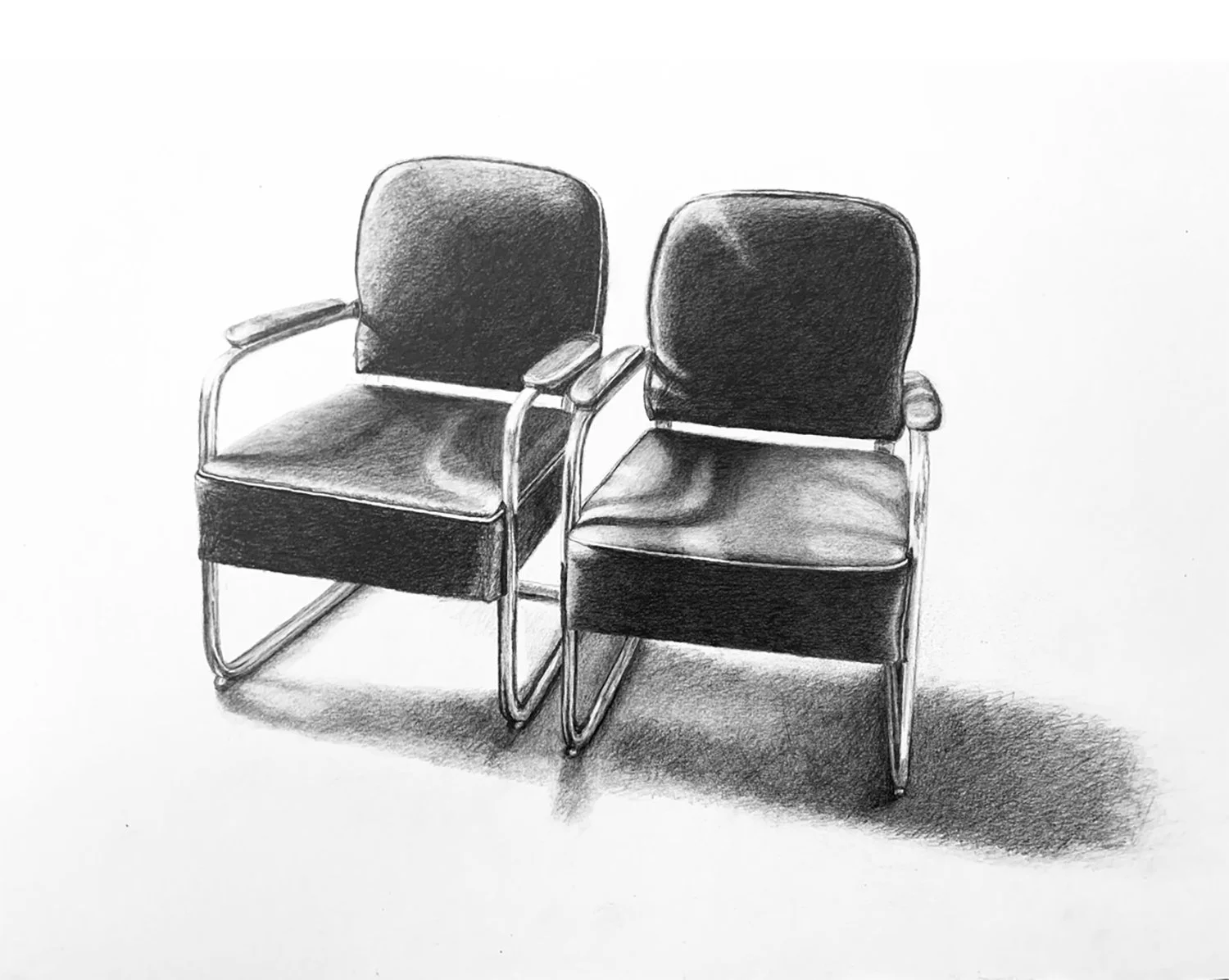 Wednesday Morning, 2024, pencil, 13” x 17”
