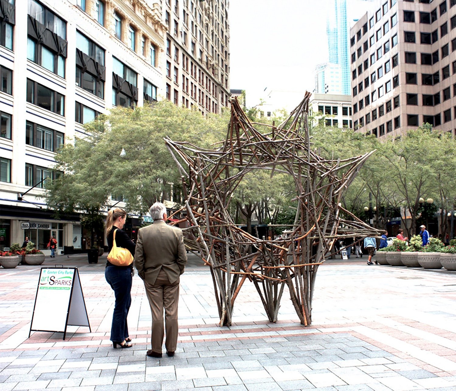 Visitor, 2011, Tree branches, 14’x4’x 14’