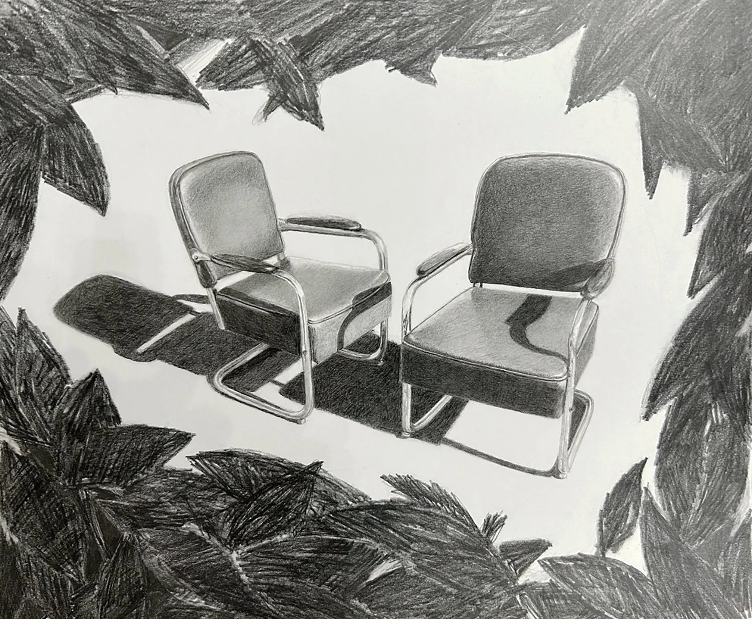 Perpendicular, 2023, pencil, 13” x 17”