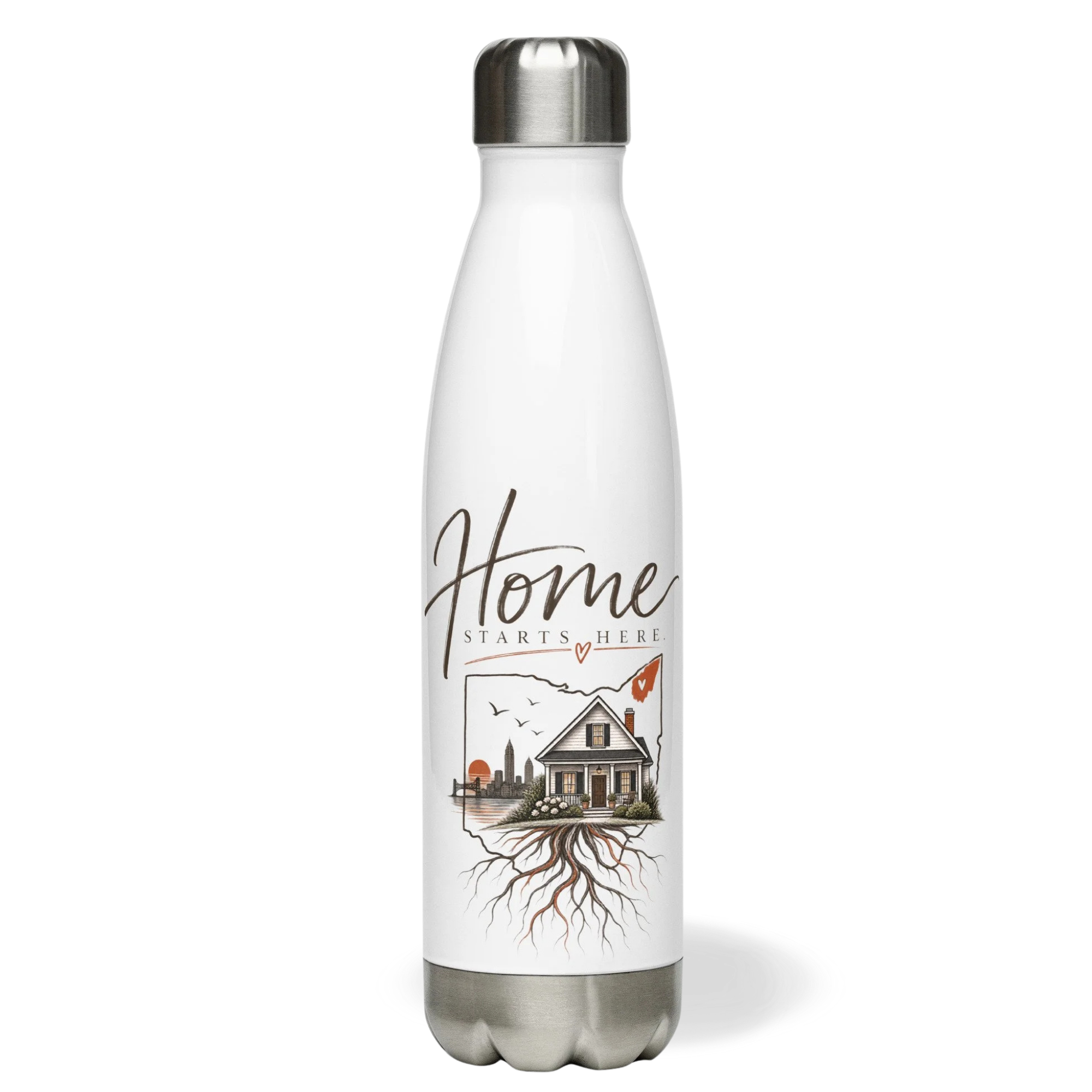 "Home Starts Here" Stainless steel water bottle