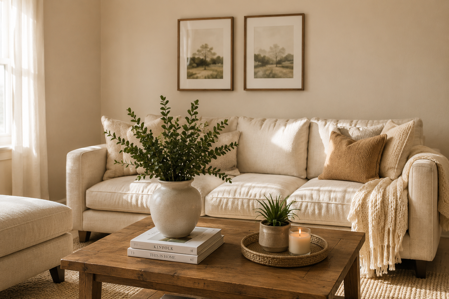 Modern living room representing homes for sale in Northeast Ohio.
