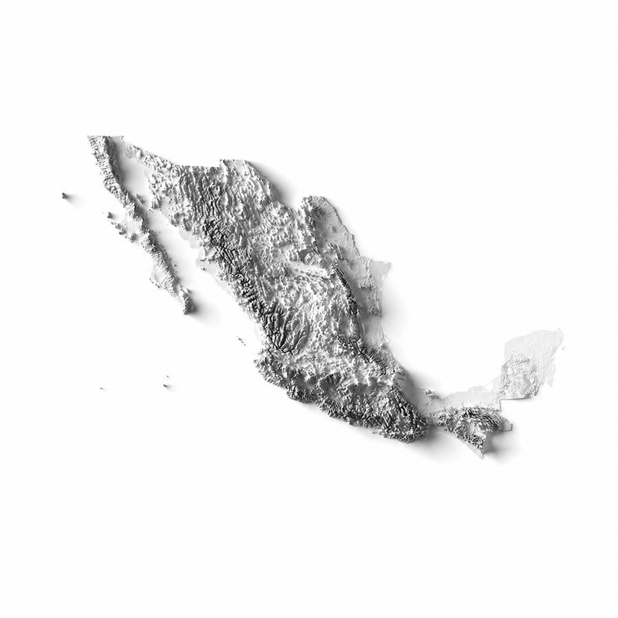 A grayscale topographical map of a mountainous region with detailed elevation contours.