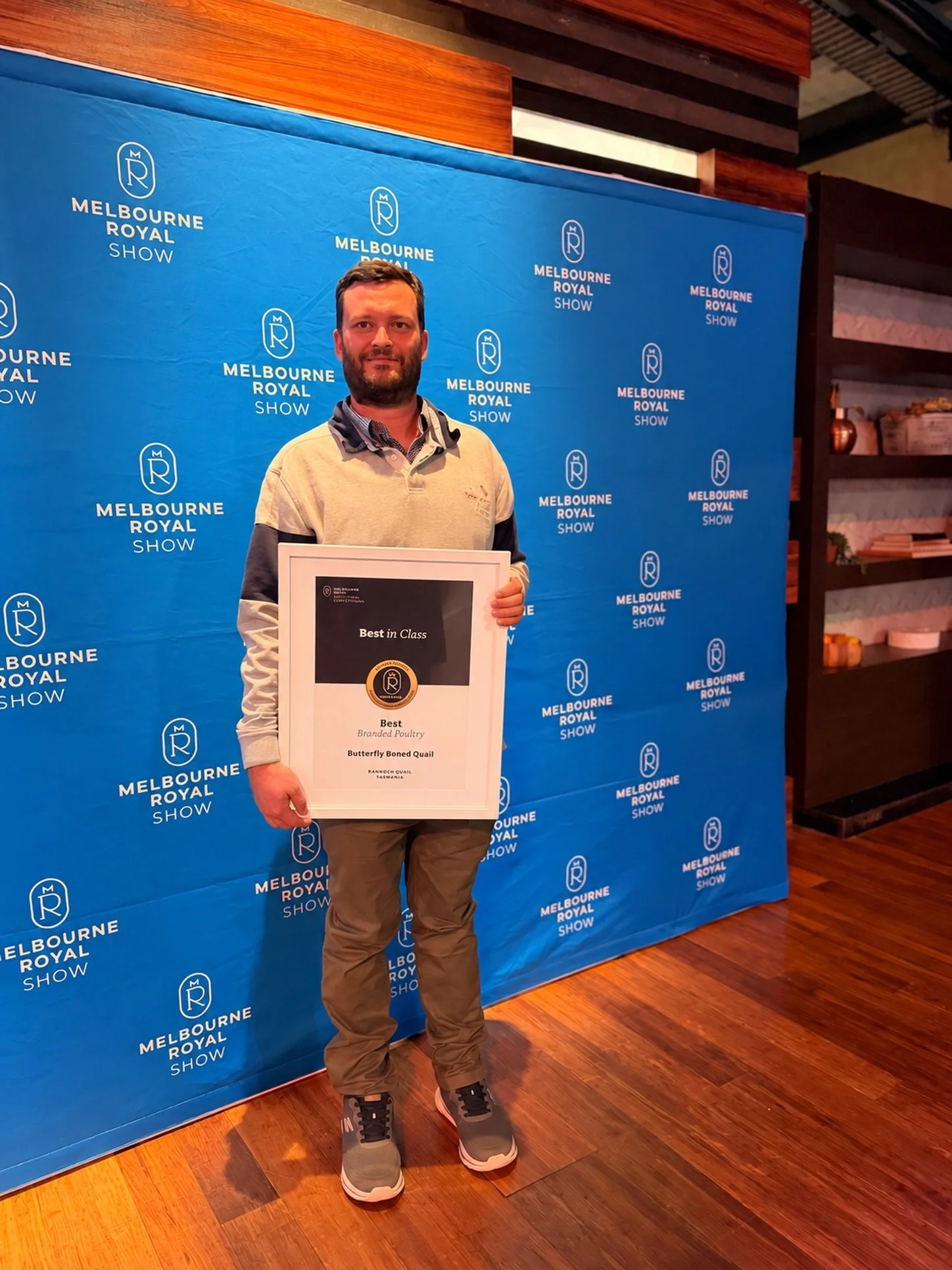 🏆 Best in Class at the Melbourne Royal Show!

We&rsquo;re incredibly proud to share that our Butterfly Boned Quail has been awarded Best in Class &ndash; Branded Poultry at the Melbourne Royal Show!

For a small Tasmanian producer, it&rsquo;s pretty