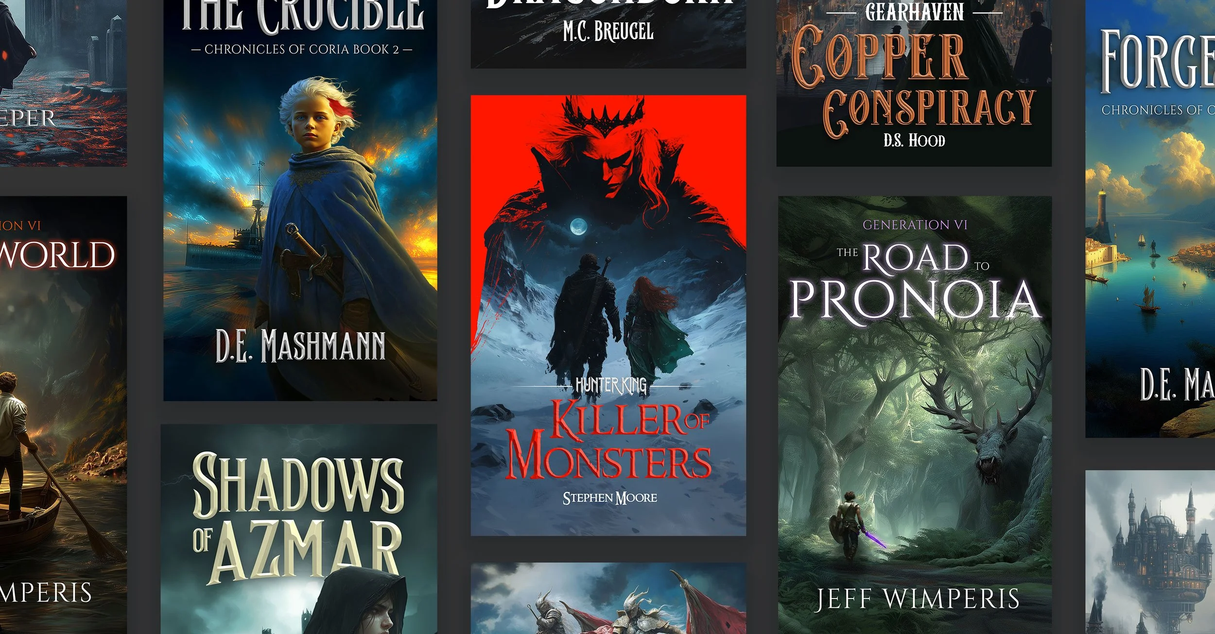 A collection of Fantasy book covers by Specter & Spine