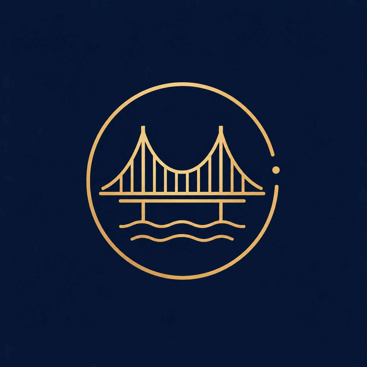 Bridge between international stakeholders symbol