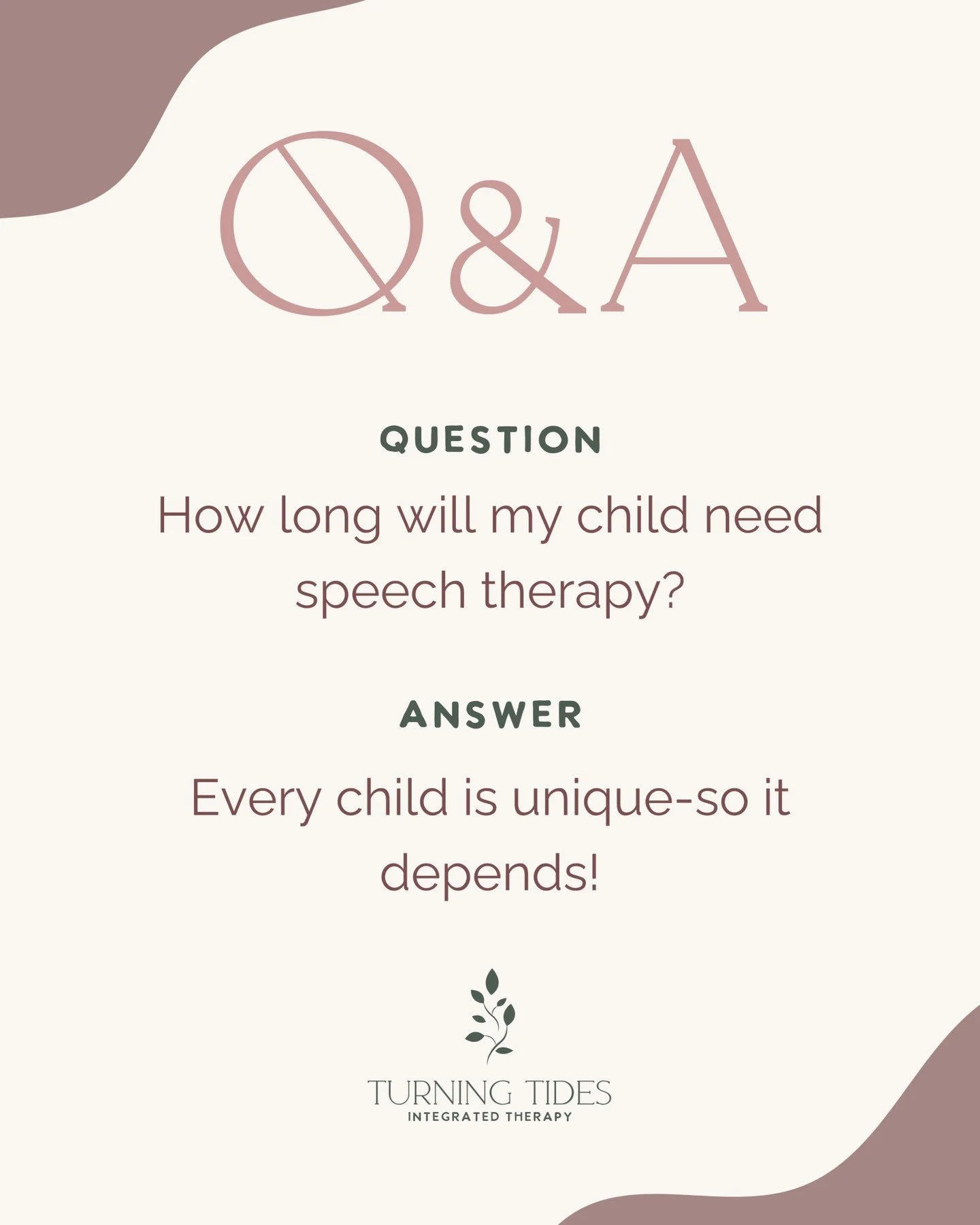 &ldquo;How long will my child need speech therapy?&rdquo; 💬⏳

It&rsquo;s one of the most common questions we hear from parents&mdash;and the answer is: it depends!

Every child is different, and there&rsquo;s no one-size-fits-all timeline for speech