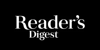 Reader's Digest logo in white text on a black background