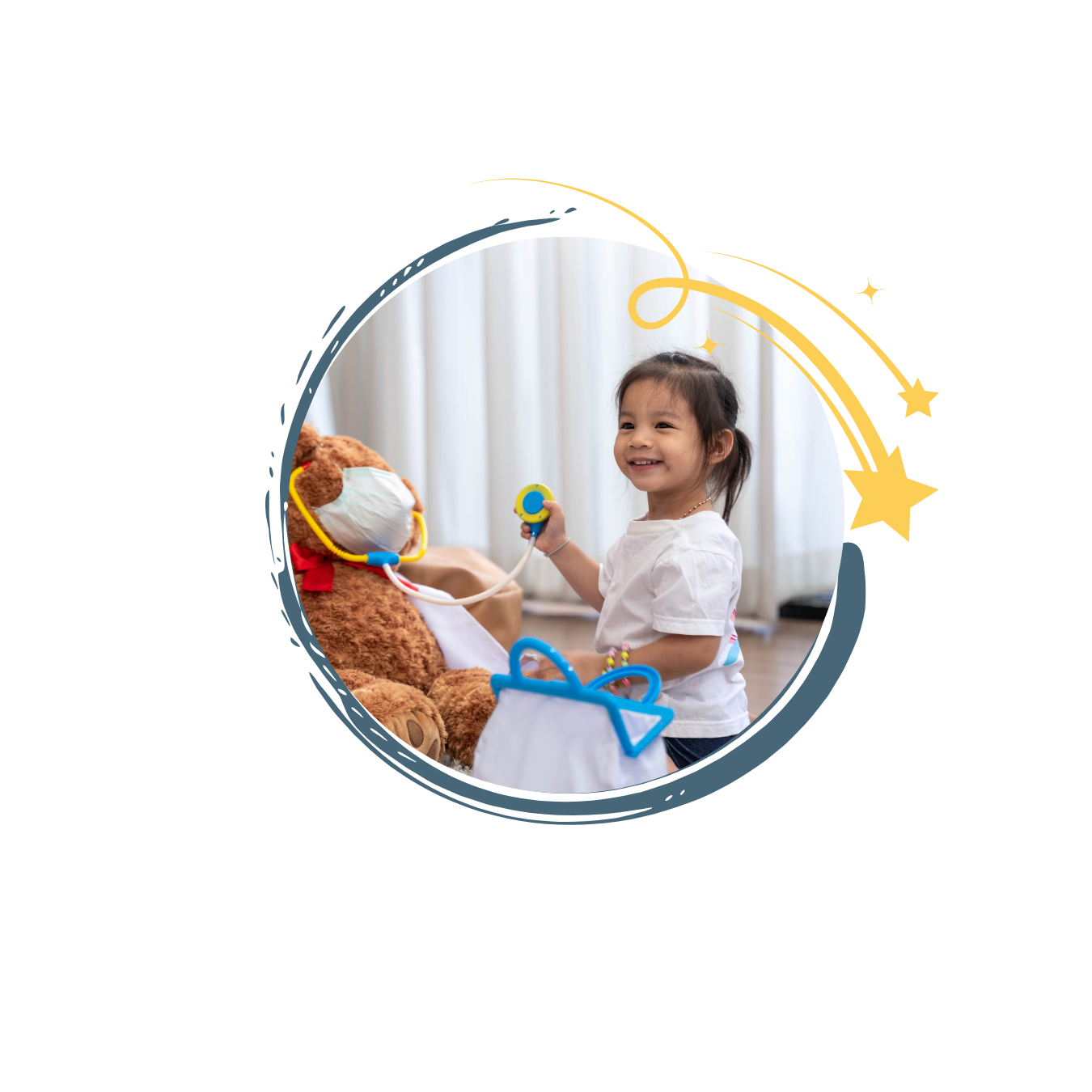 Child engaging in pretend play during speech therapy at Crescent Kids Therapy in Fort Myers, FL