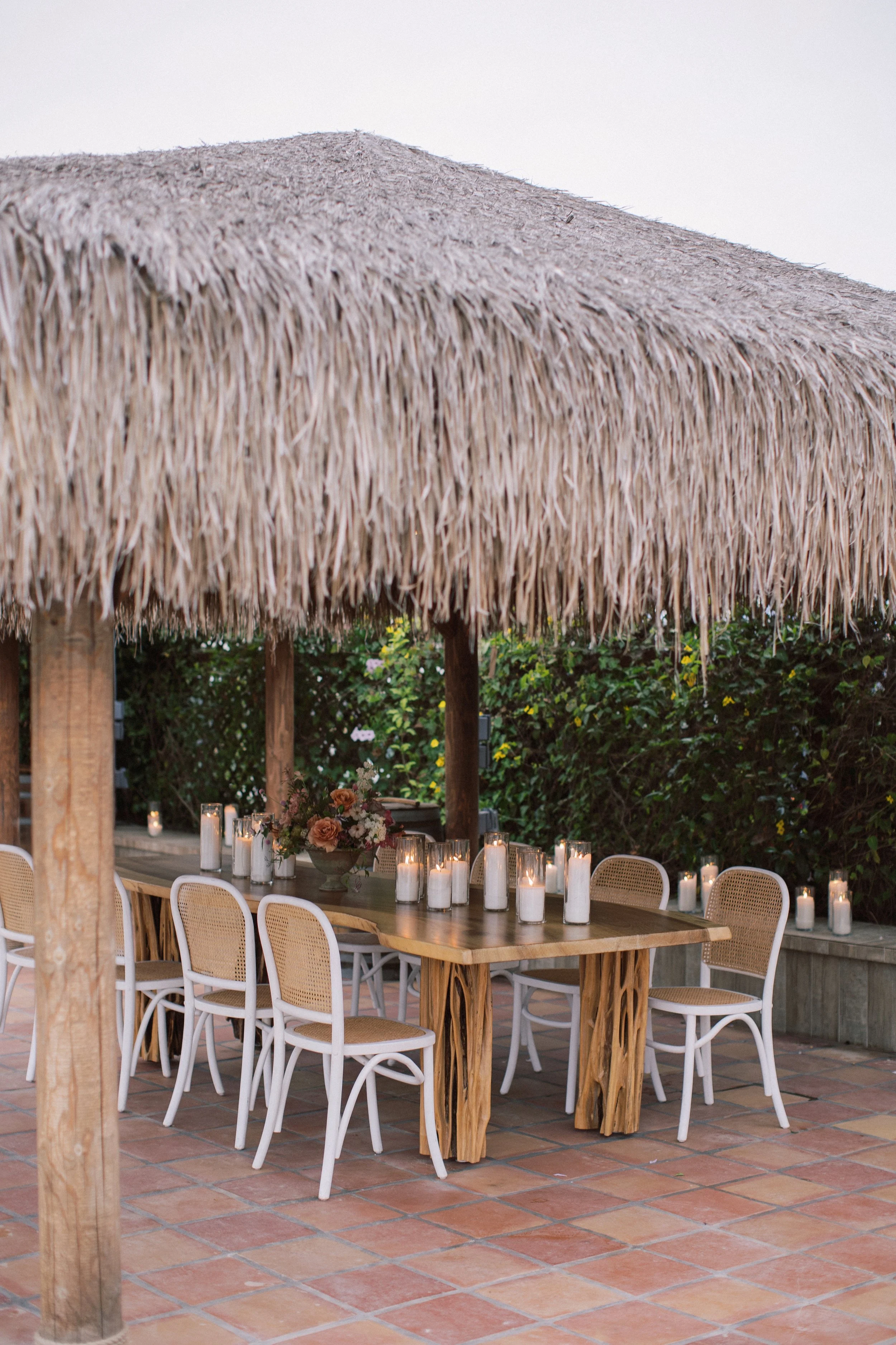 Outdoor wedding seating at Rancho Vera Cruz in Oceanside California