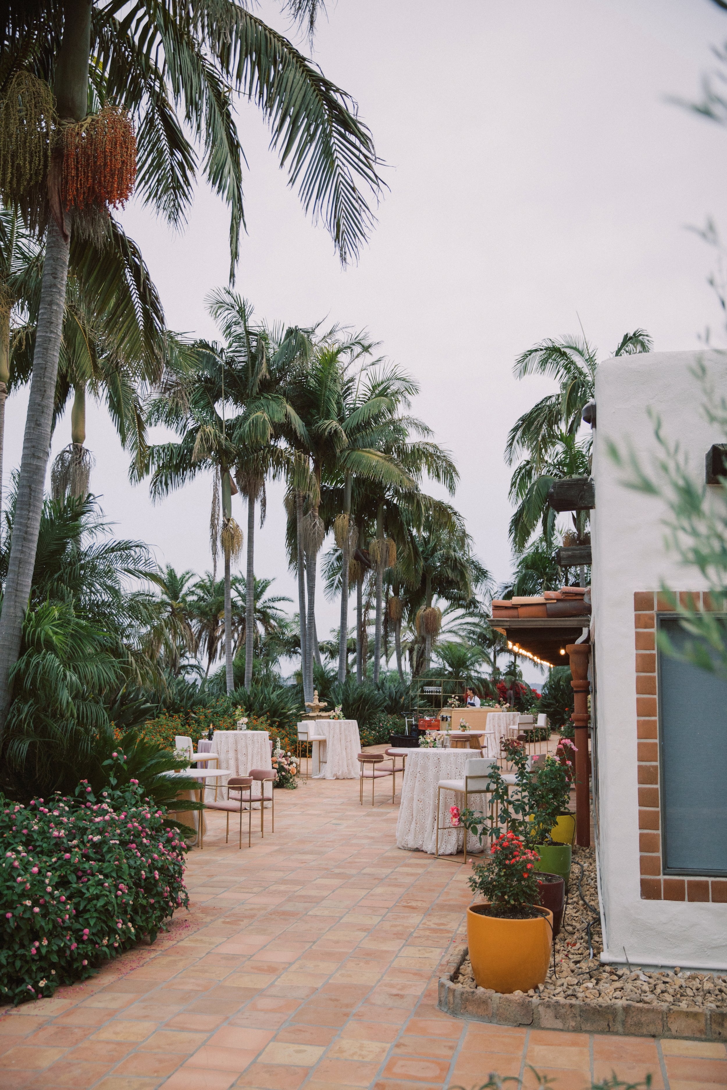 Wedding reception decor and tablescape at Rancho Vera Cruz Oceanside