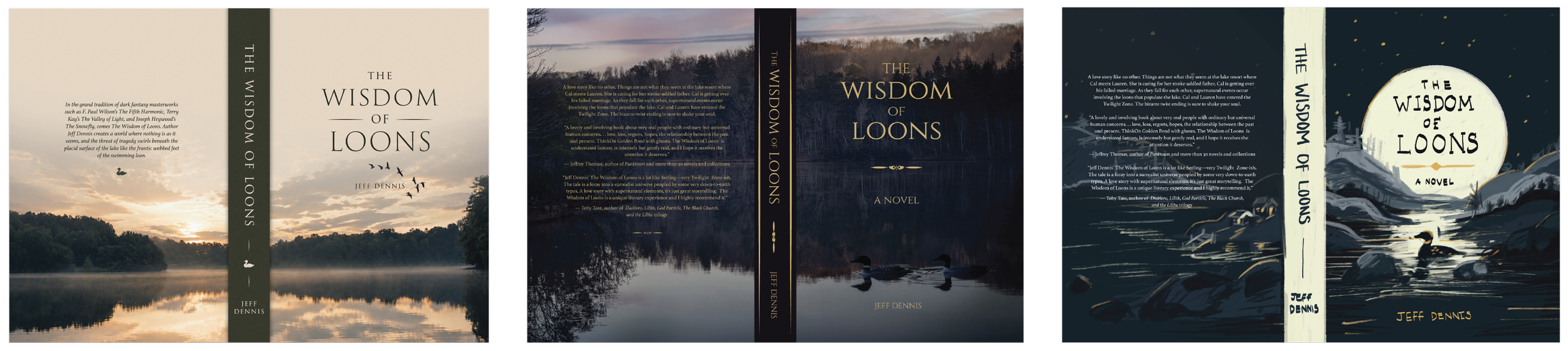 *Previous book cover iterations, including an illustrated version shown to the client.