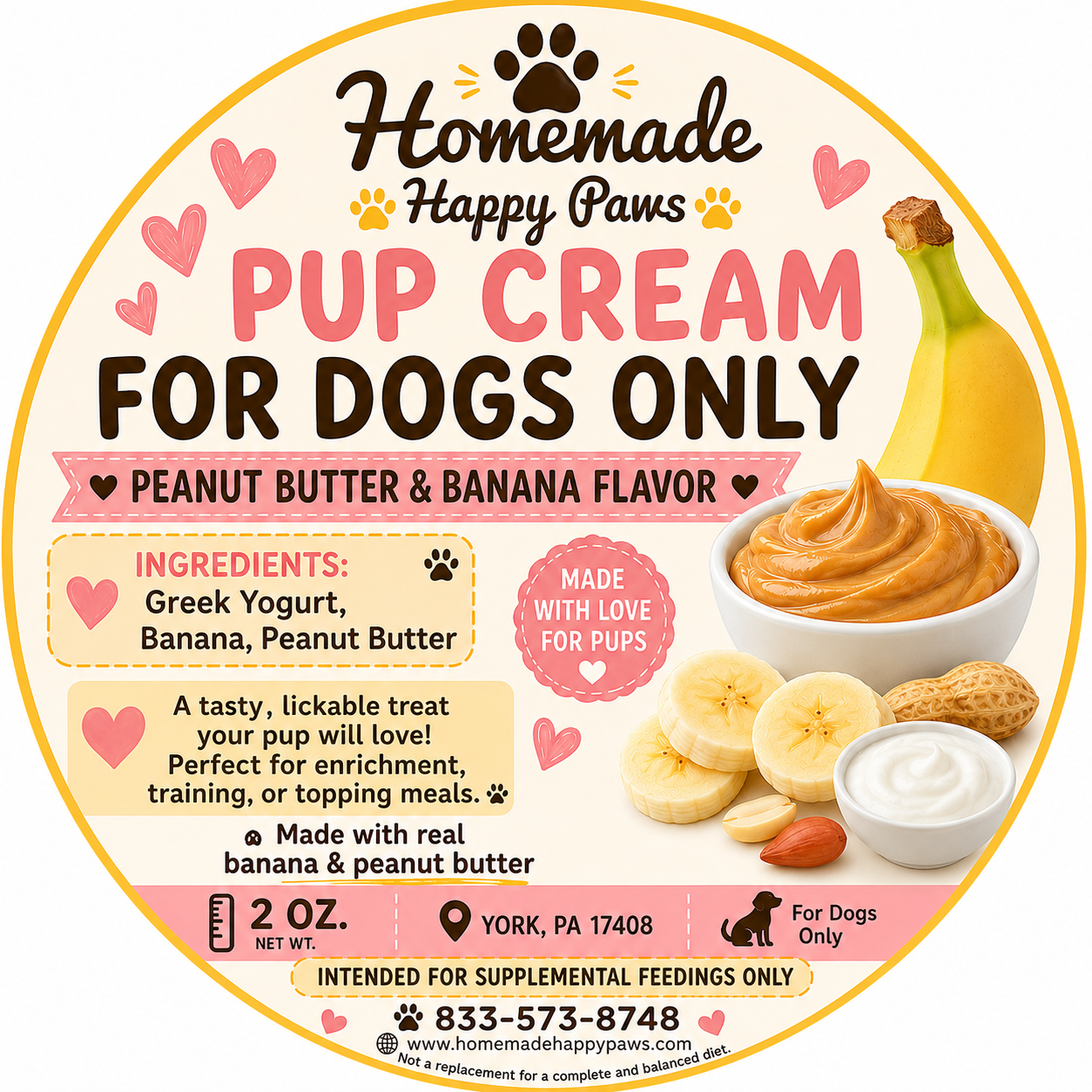 Peanut Butter Banana Pup Cream