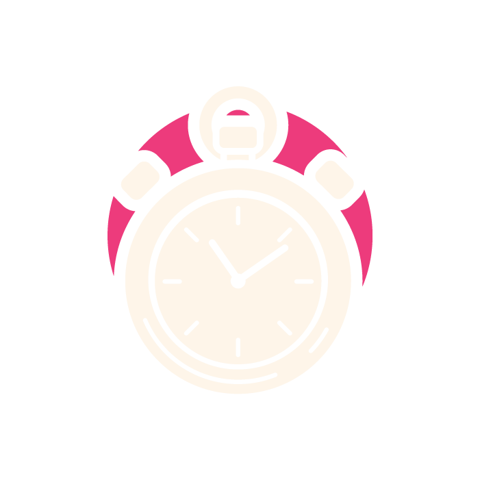 Illustration of a stopwatch with a pink background