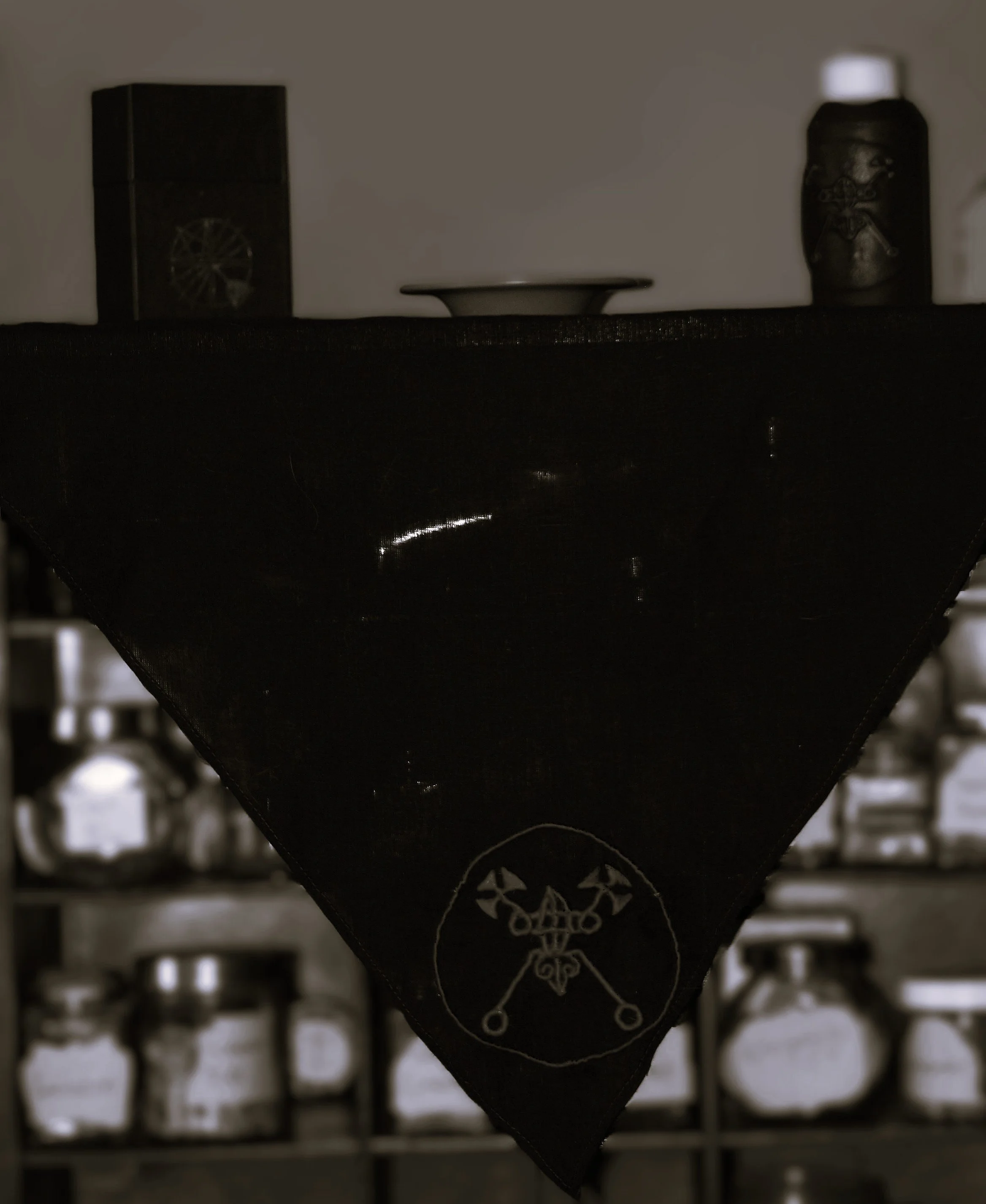 black and white image of Bael alter
