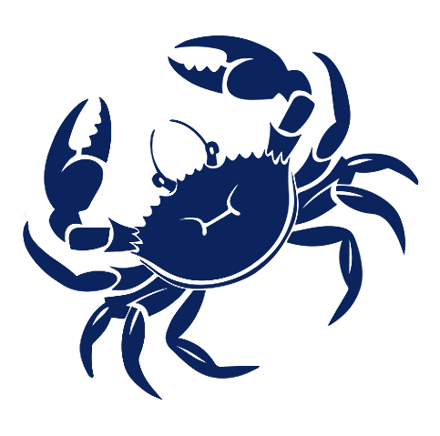 Dark blue crab illustration