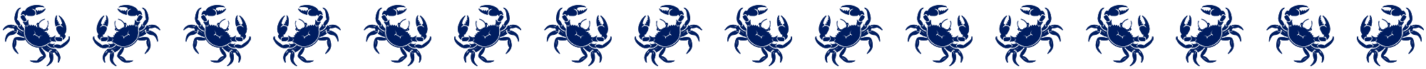 Pattern of dark blue crabs on a white background