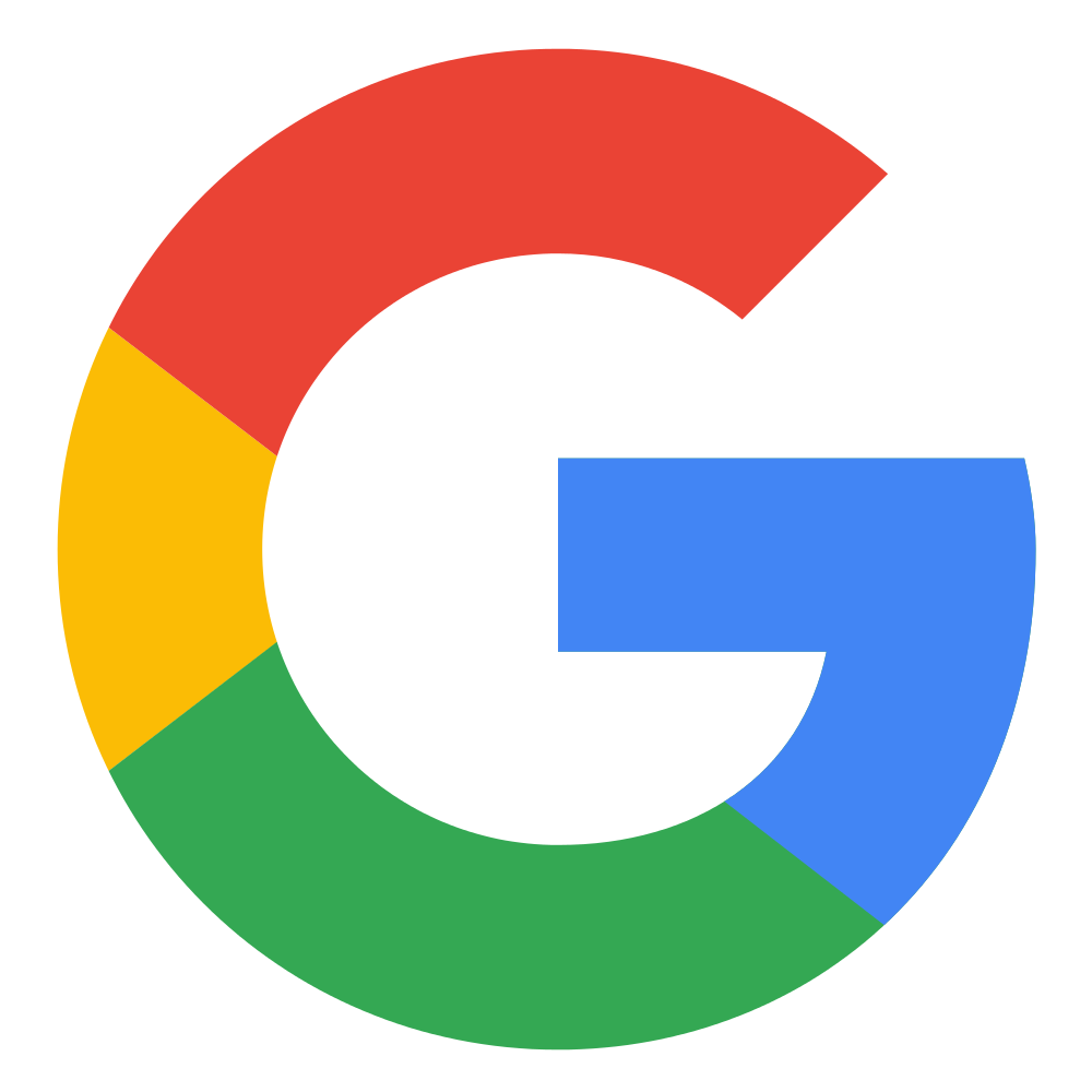 Google logo with multicolored sections: red, yellow, green, and blue.