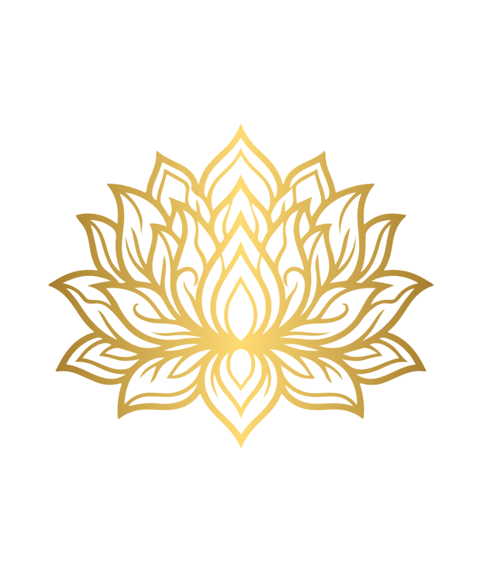 Gold decorative lotus-shaped design