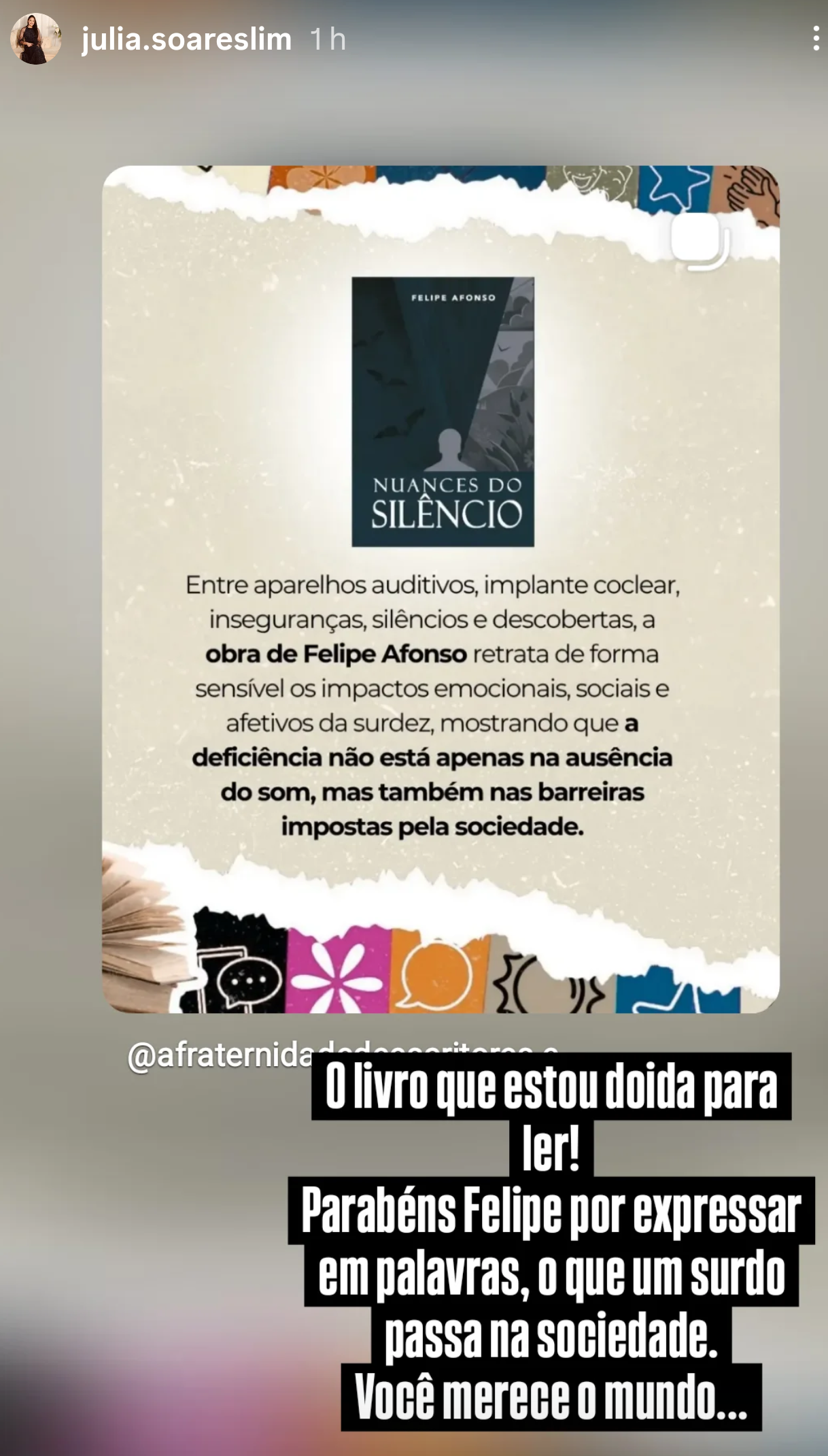 Relato de leitora do livro Nuances do Silêncio