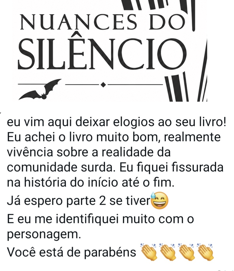 depoimento da @afrancesacarioca a respeito do livro Nuances do Silêncio