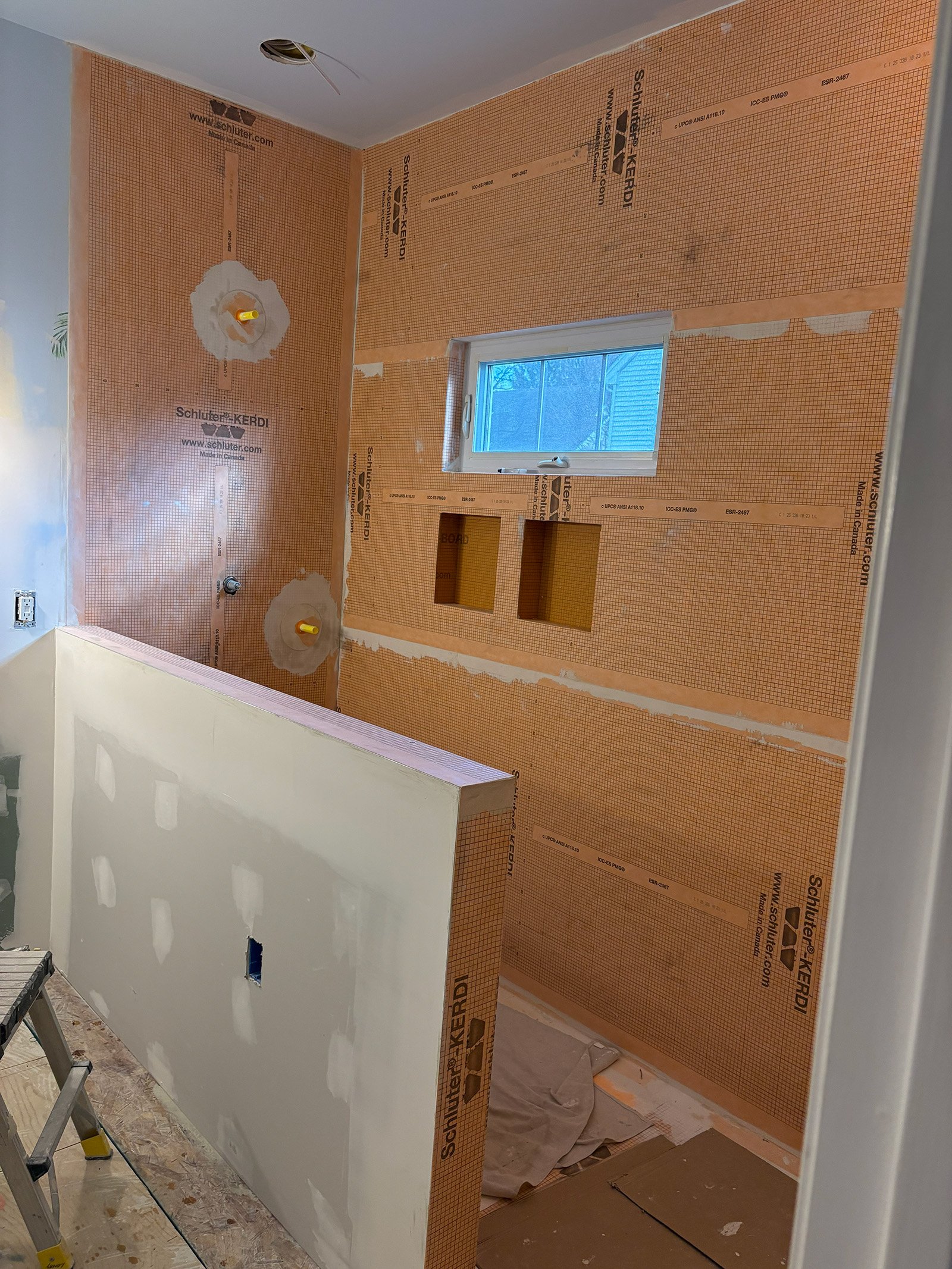 New half wall shower remodel by Lancaster Contracting Group