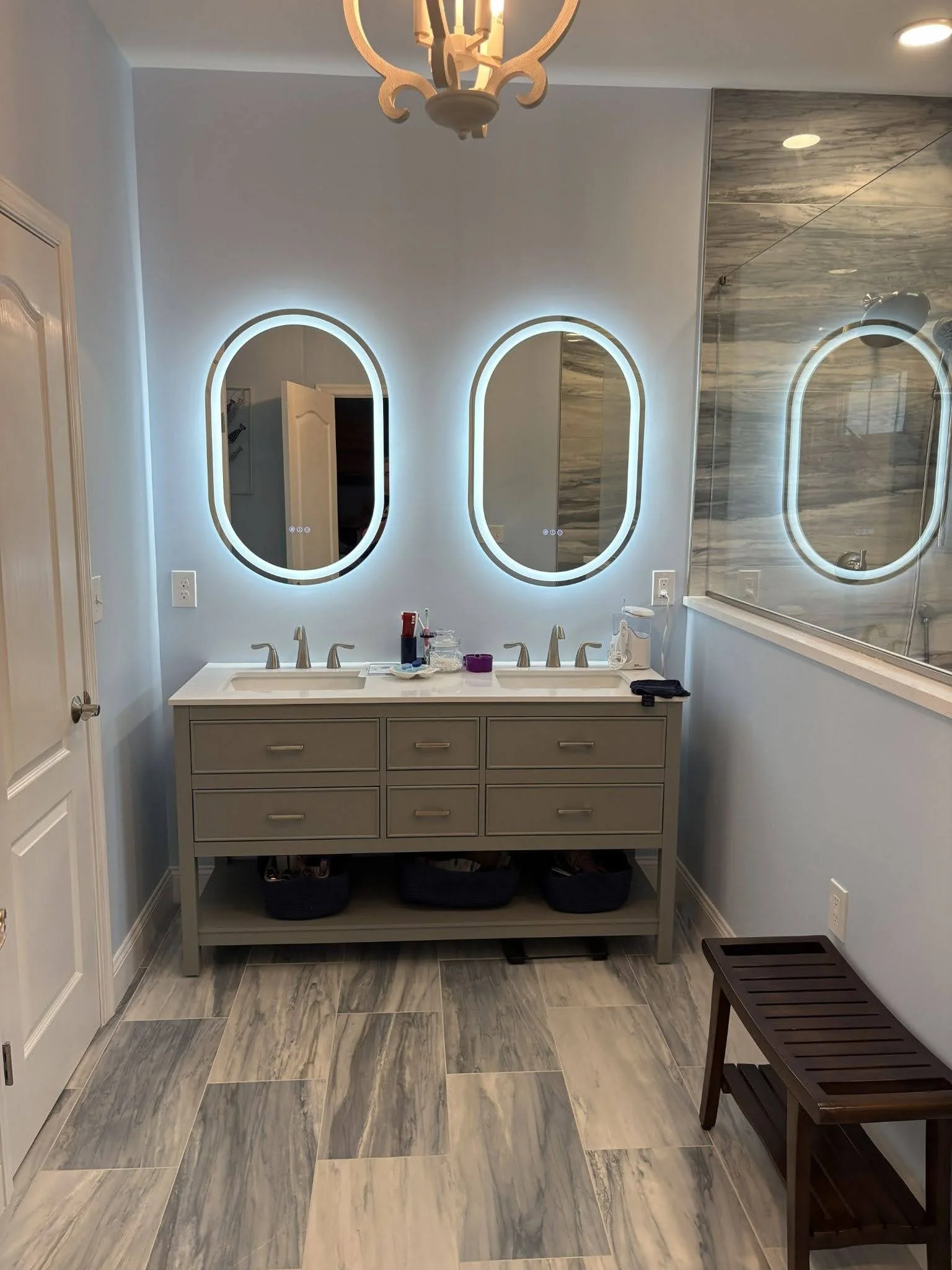 Bathroom remodel custom sink and vanity