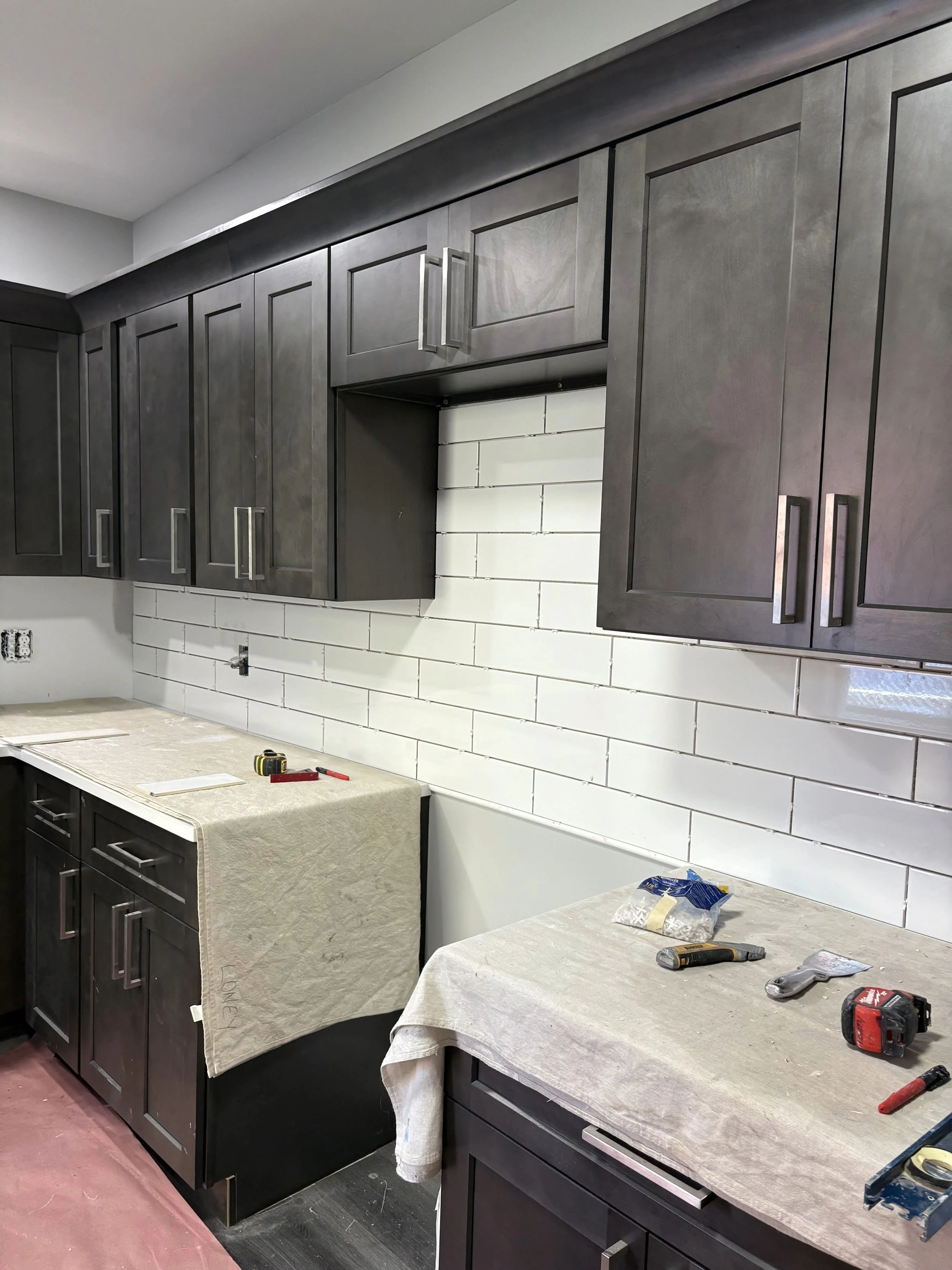 Active kitchen remodel project work site
