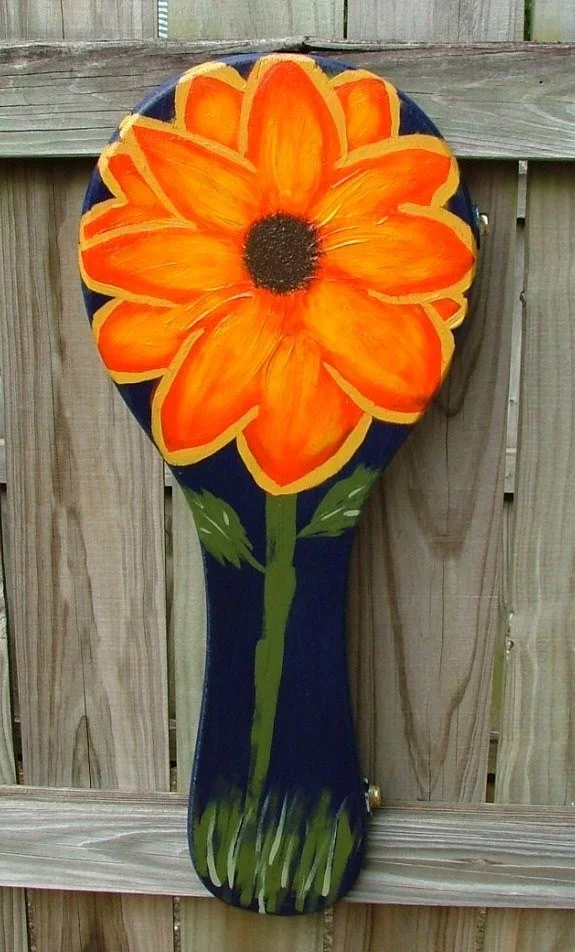Mandolin Flower | 
Retune Nashville Event, 2010 | 
Acrylic on recovered mandolin case
- Collector: The University of Vermont Medical Center (This piece was purchased by a Nashville friend who then donated it to the hospital in memory of my nephew.)