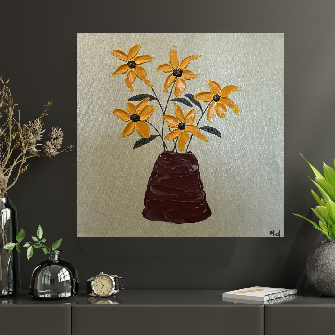 Black Eyed Susan Floral Painting Room View.png