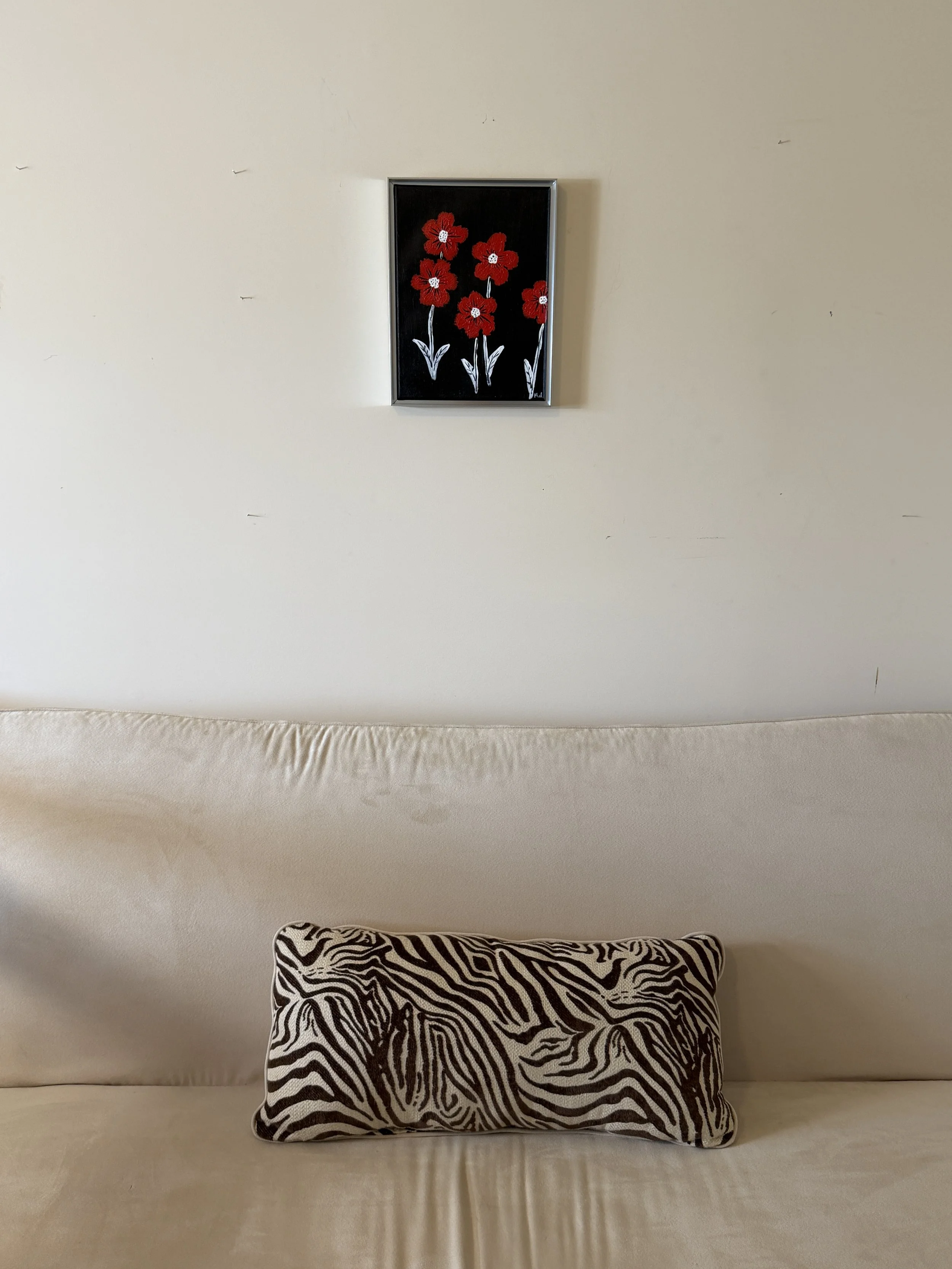 Red Blossoms Floral Painting Room View.JPG