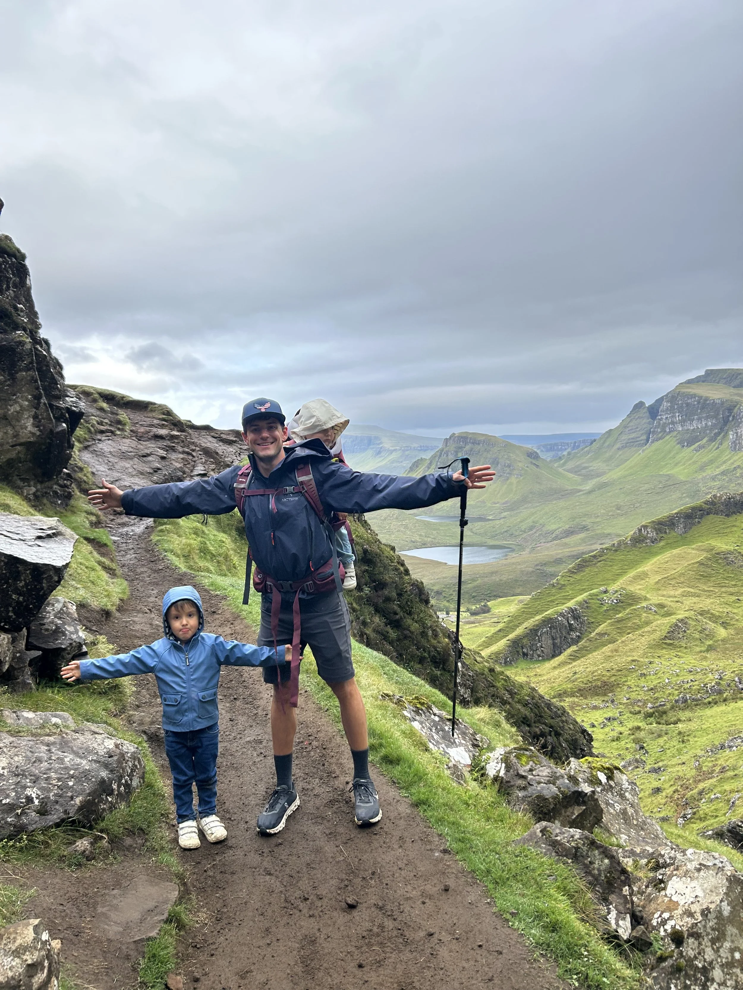 (F) Boys’ first real family hike on the Scottish Quiraing, instilling the bug for life