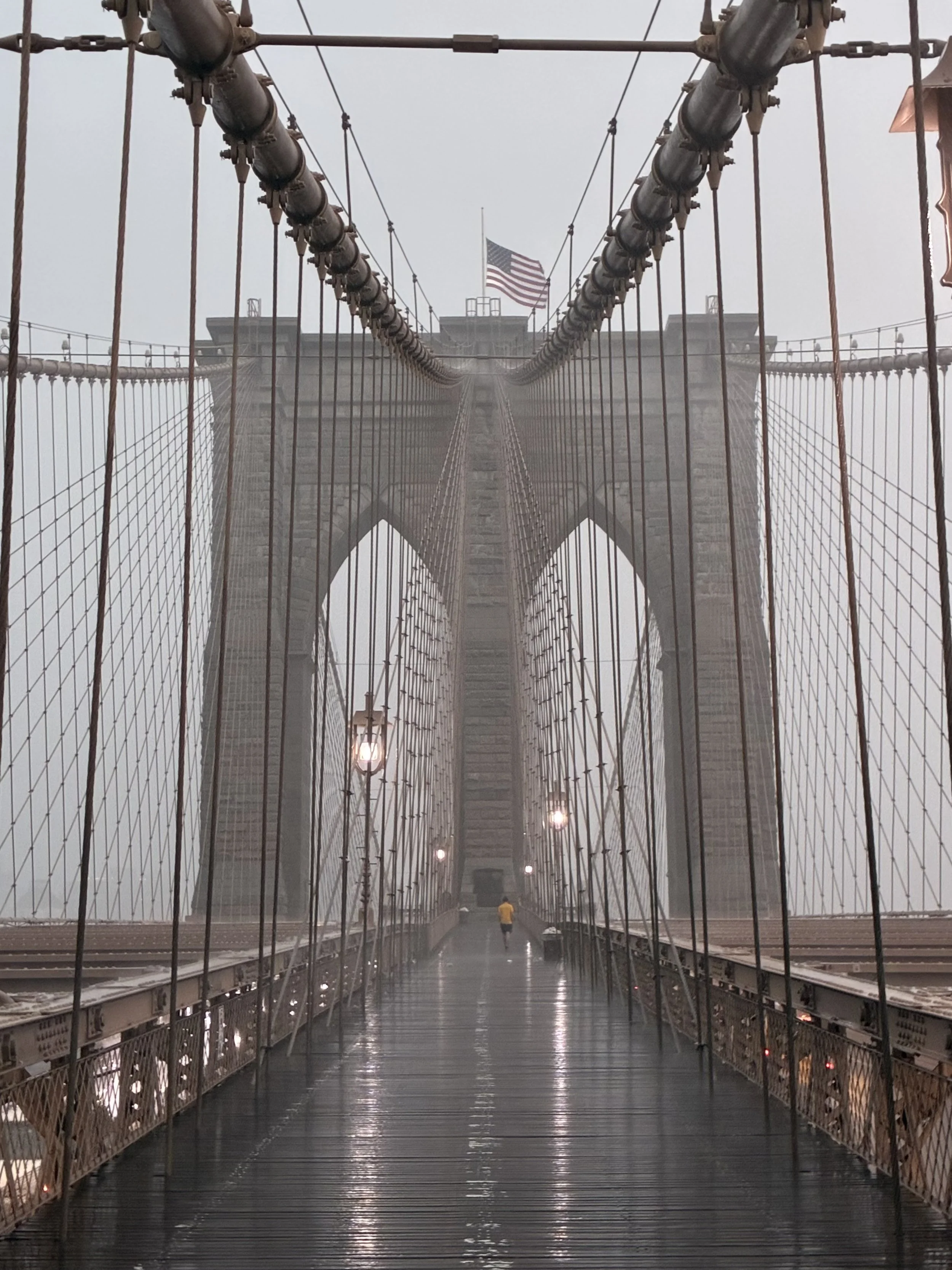 (B) Brooklyn Bridge Summer Shower… under a lightning storm and heavy rain, there’s still a lot of peace and nature in this shot I got at 6pm’ish in July