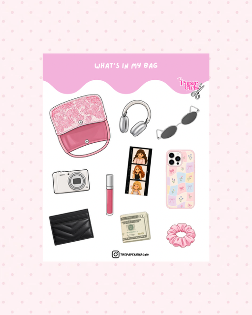 What's in My Bag Sticker Sheet