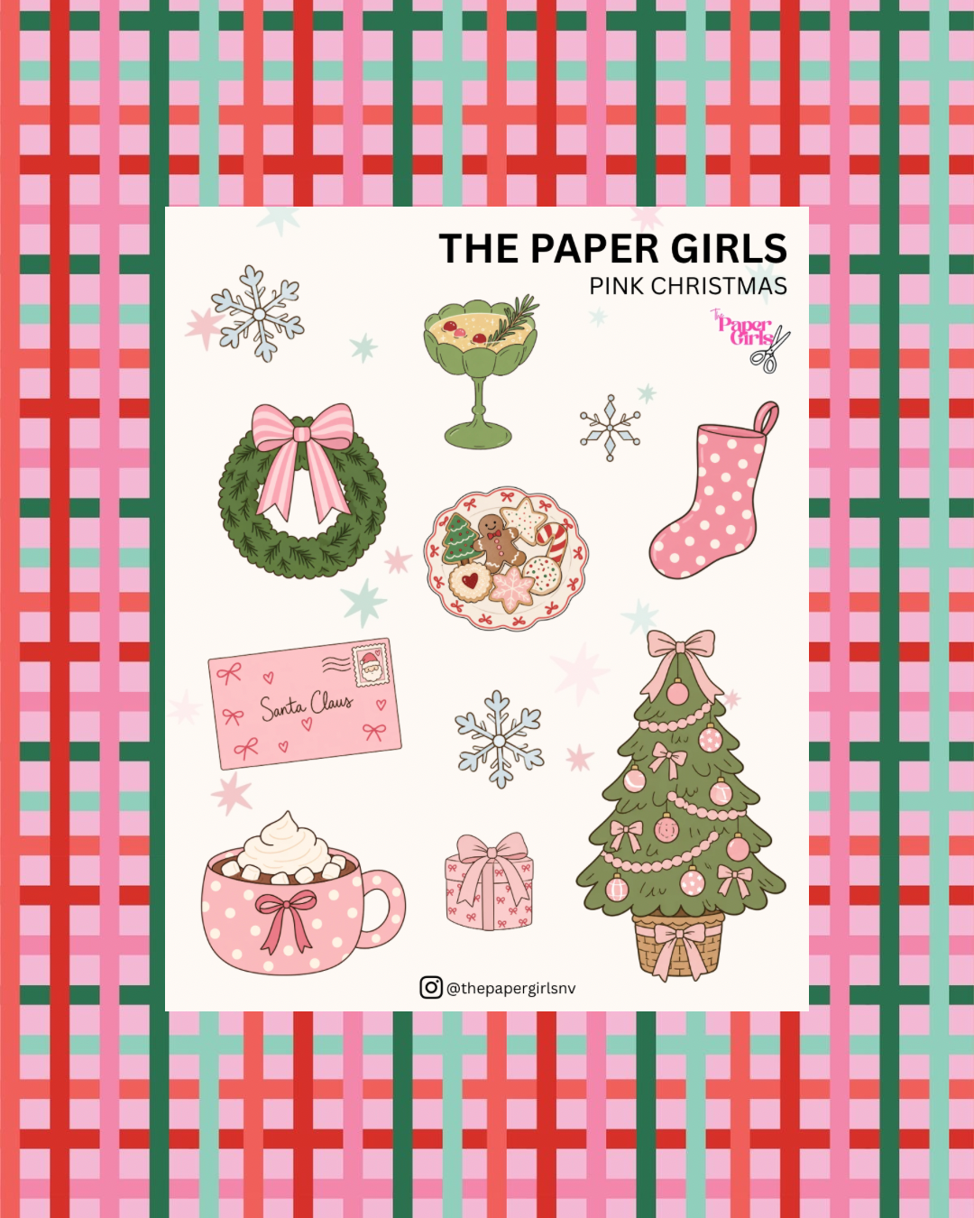 Pink Christmas Sticker Sheet