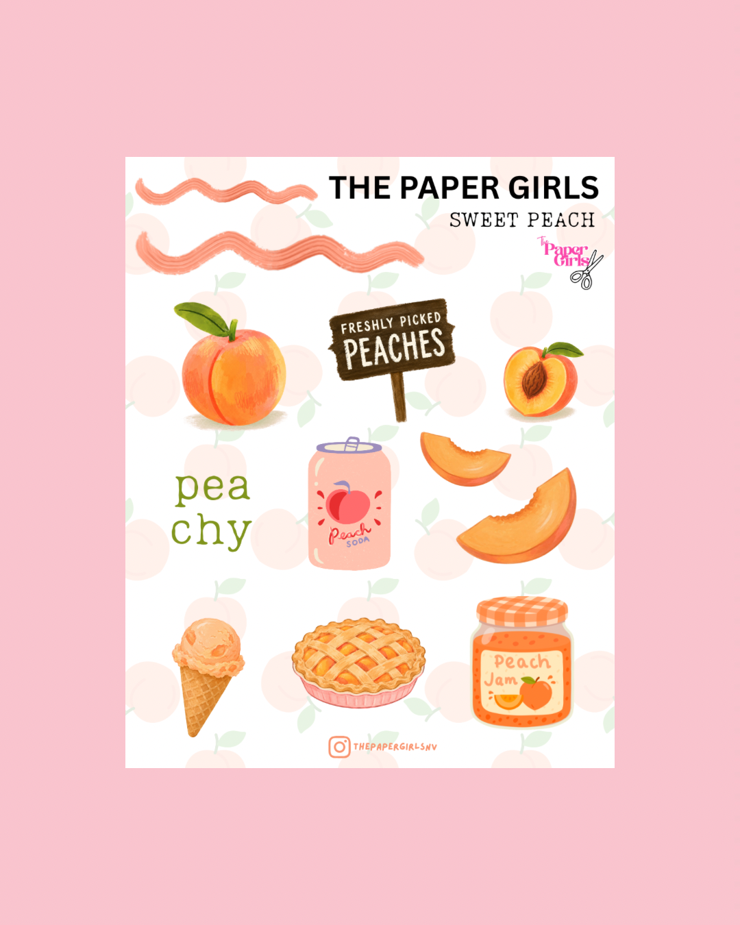 Sweet Peach Sticker Sheet